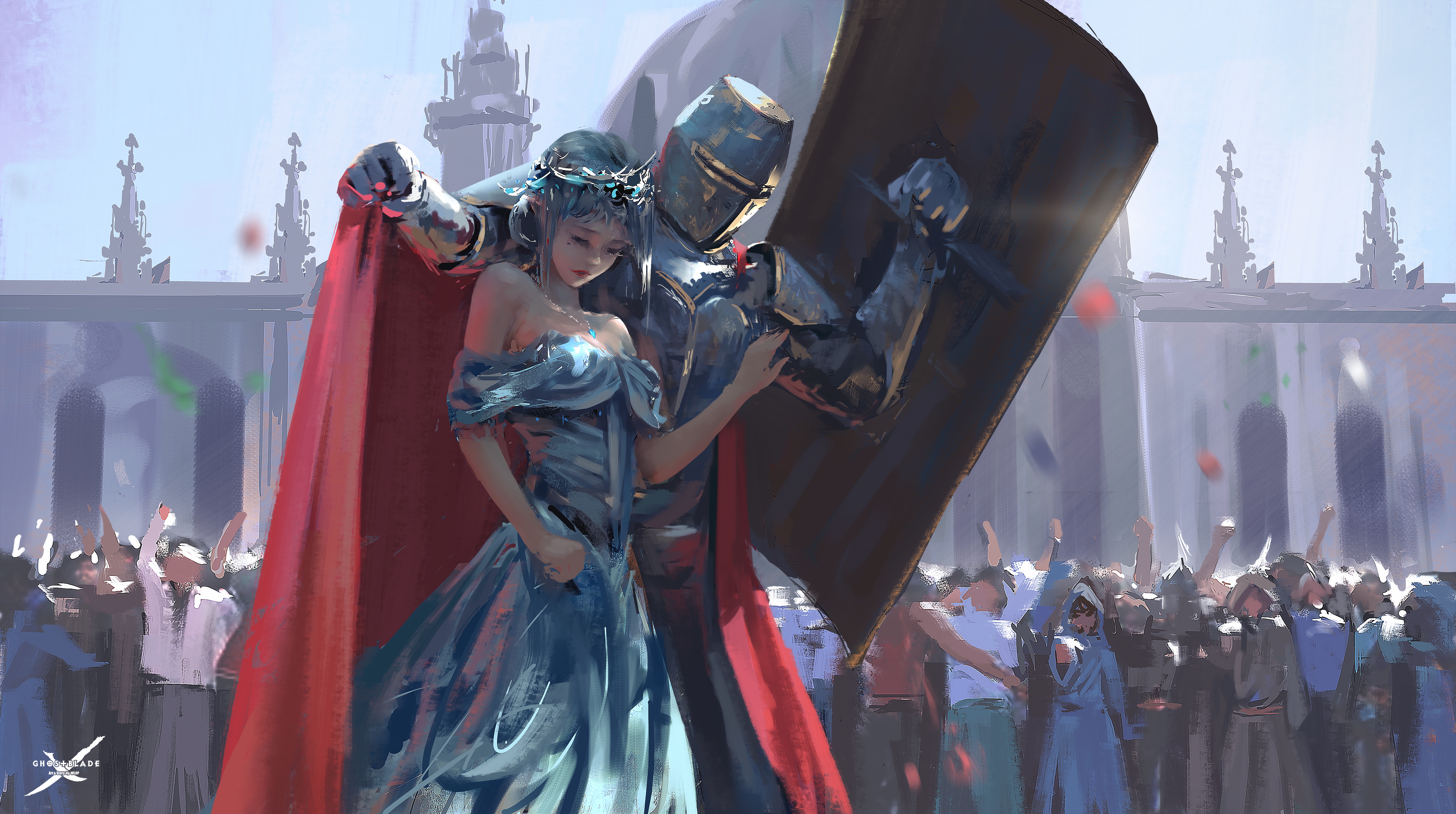 4K Ghostblade Knight and Fantasy Girl HD Wallpaper