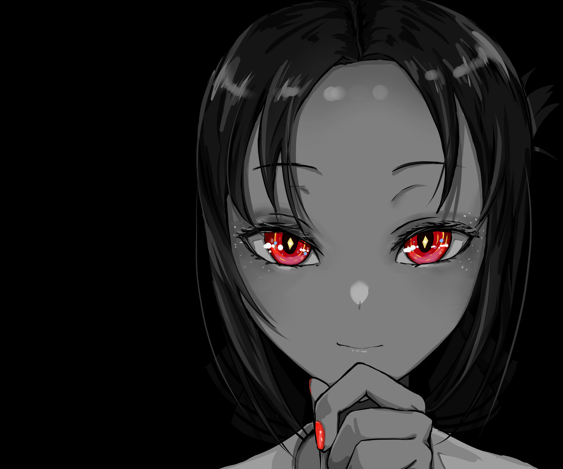 Kaguya Shinomiya with red eyes HD Wallpaper