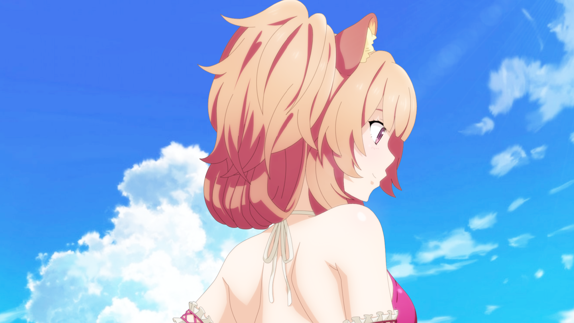 Raphtalia in a bikini under the blue sky HD Wallpaper