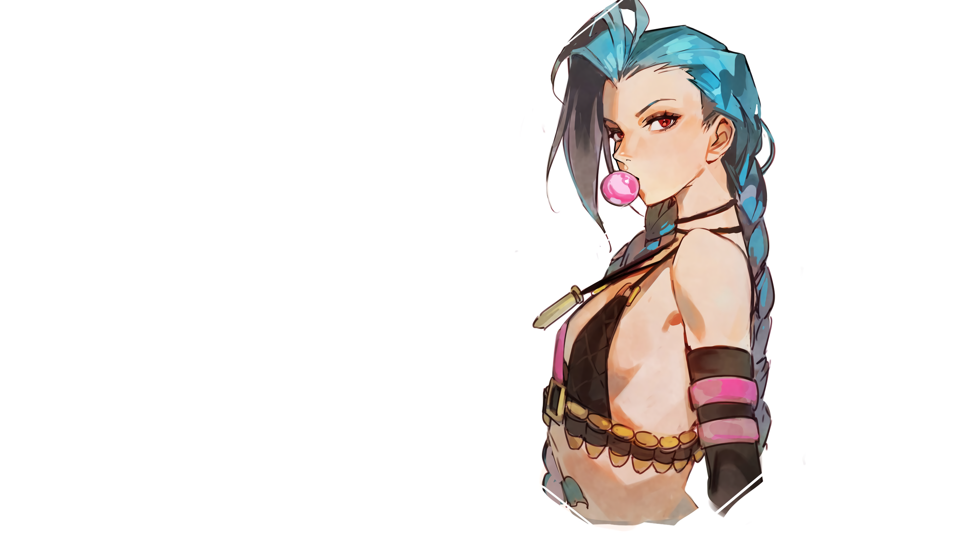 4K Jinx from League of Legends with blue hair HD Wallpaper