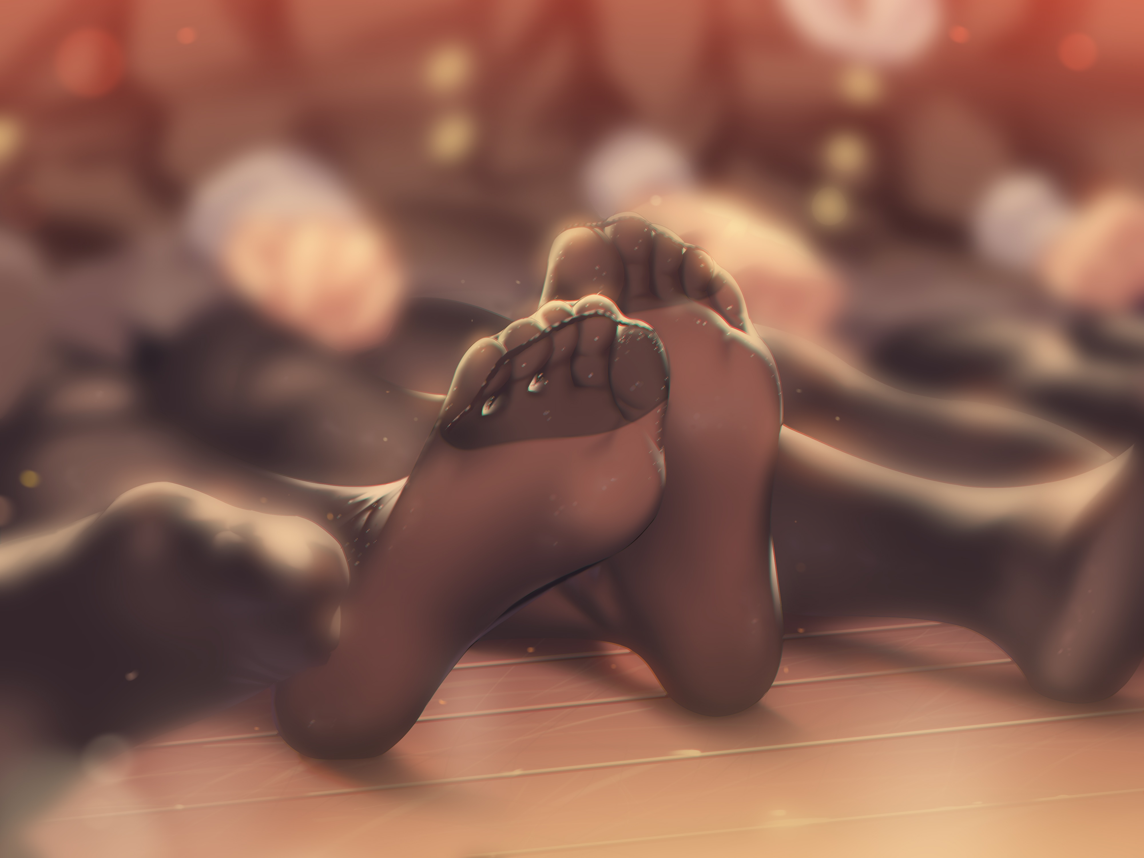 Women's feet in pantyhose HD Wallpaper