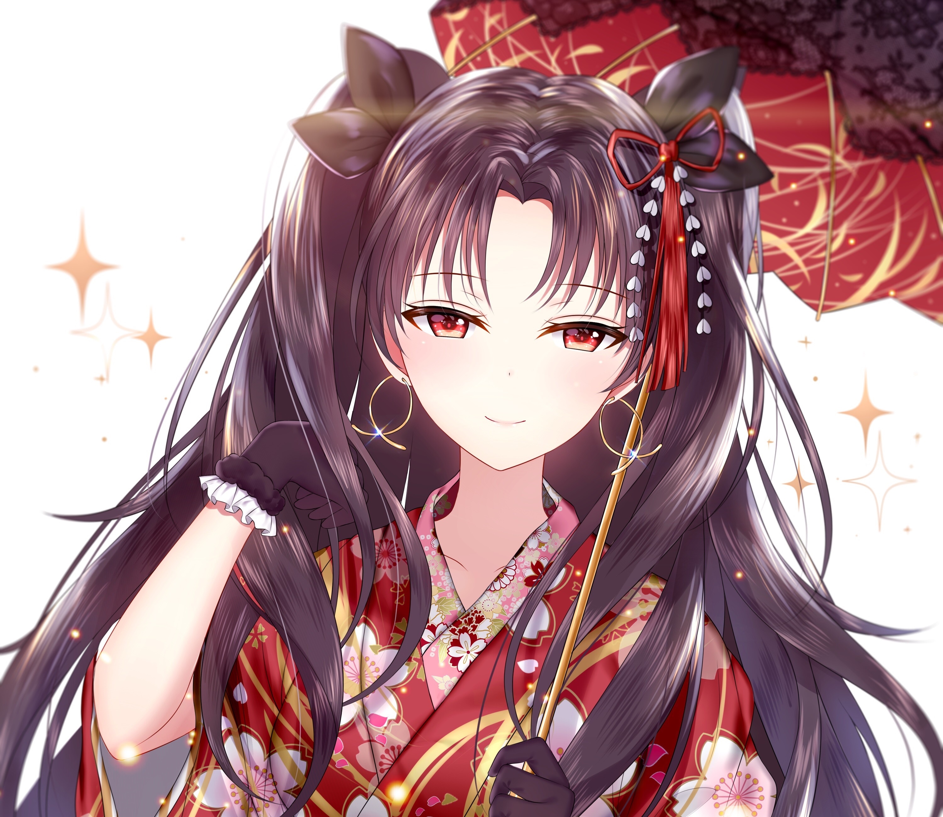 Ishtar from Fate/Grand Order in a Kimono HD Wallpaper