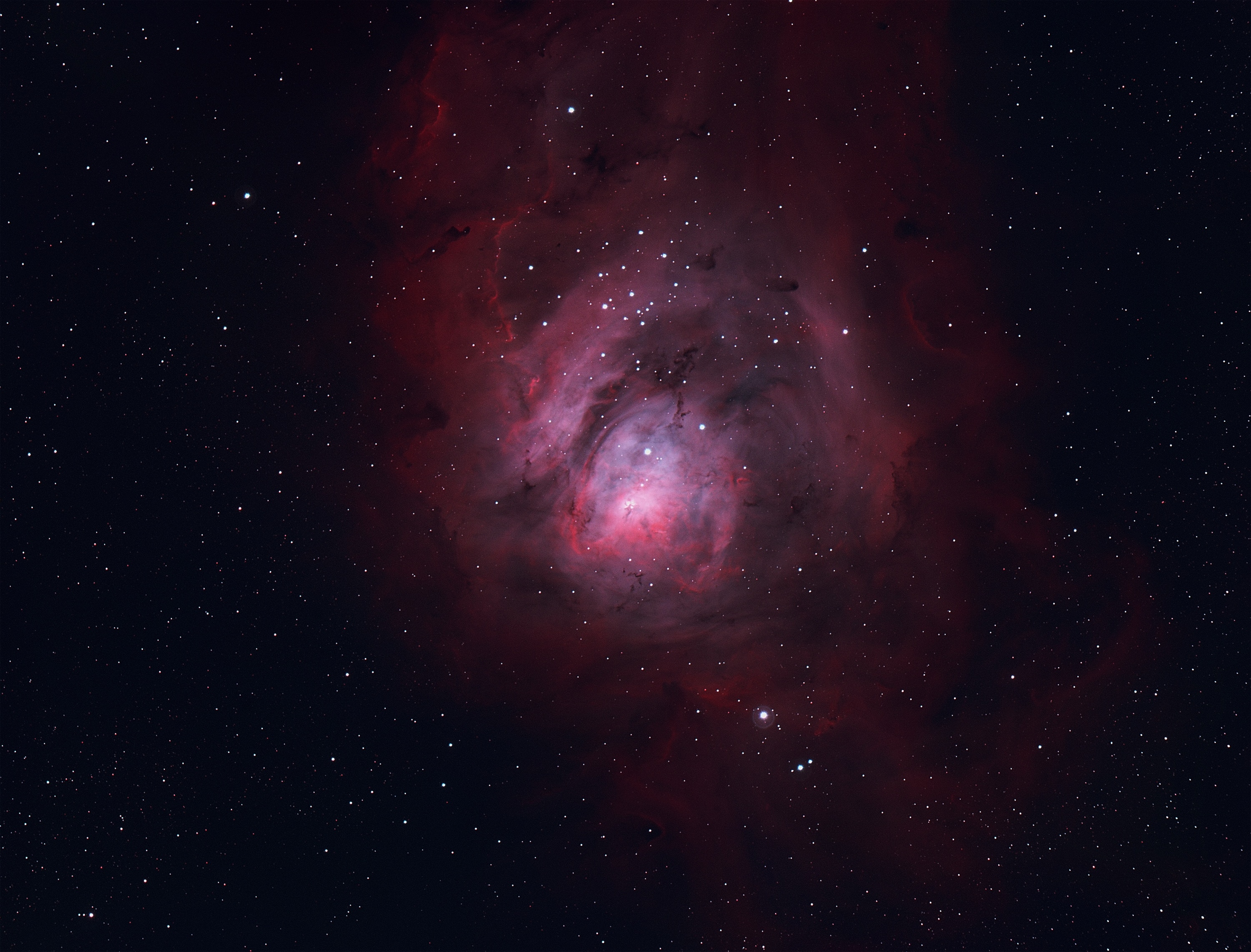 Lagoon Nebula in Space with Stars HD Wallpaper