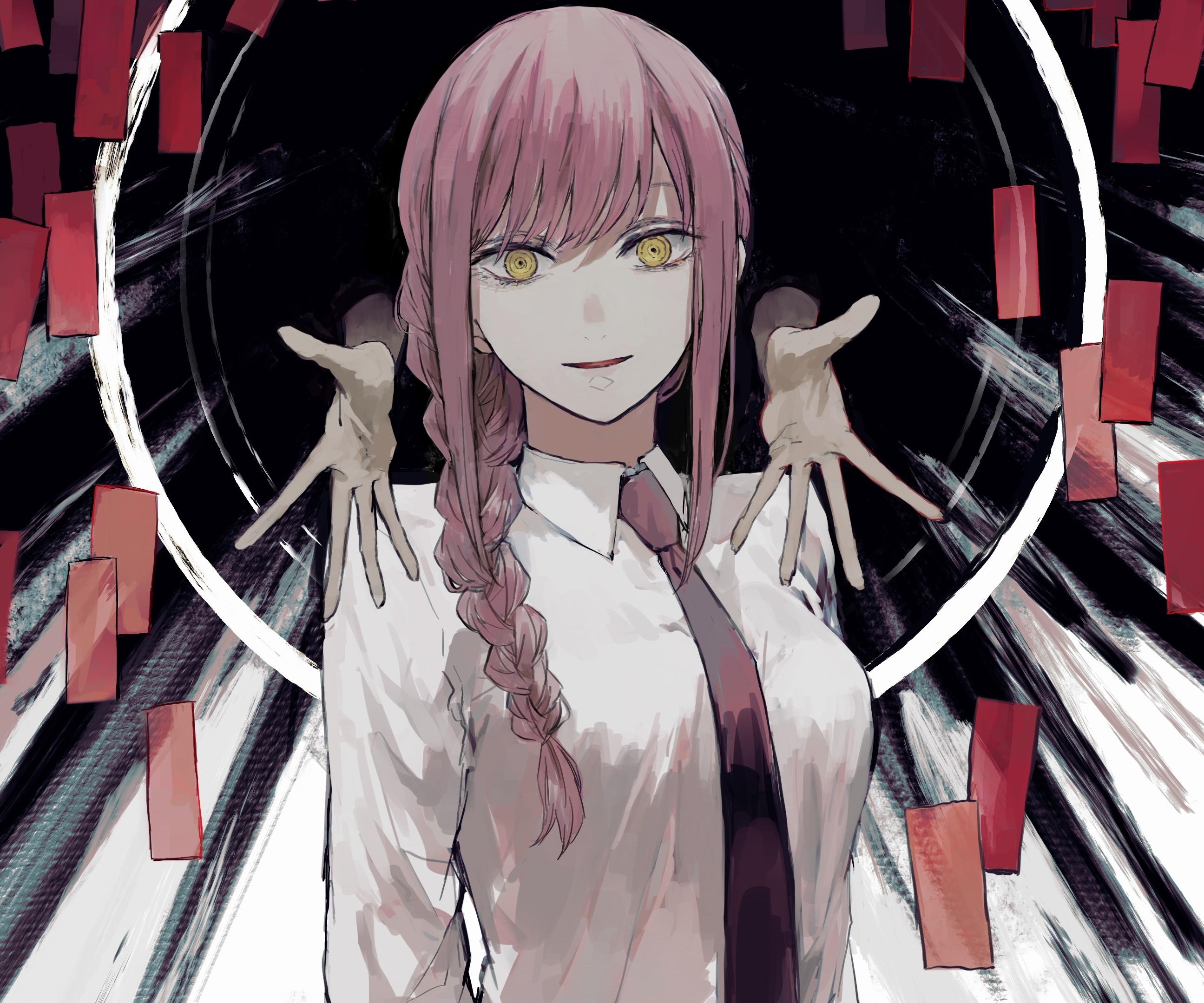 Makima from Chainsaw Man with outstretched hands HD Wallpaper