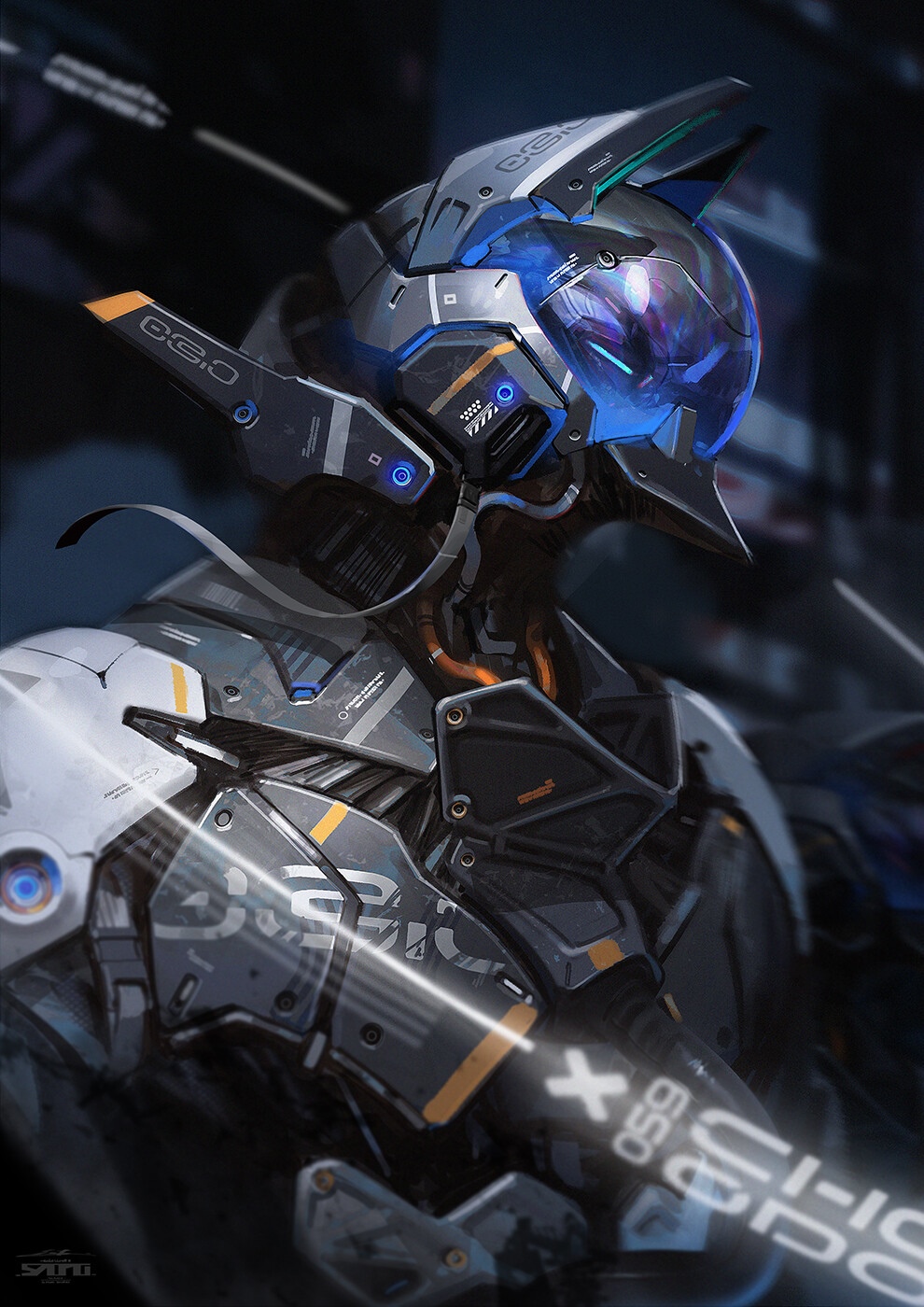 Esuthio Futuristic Robot Portrait HD Phone Wallpaper