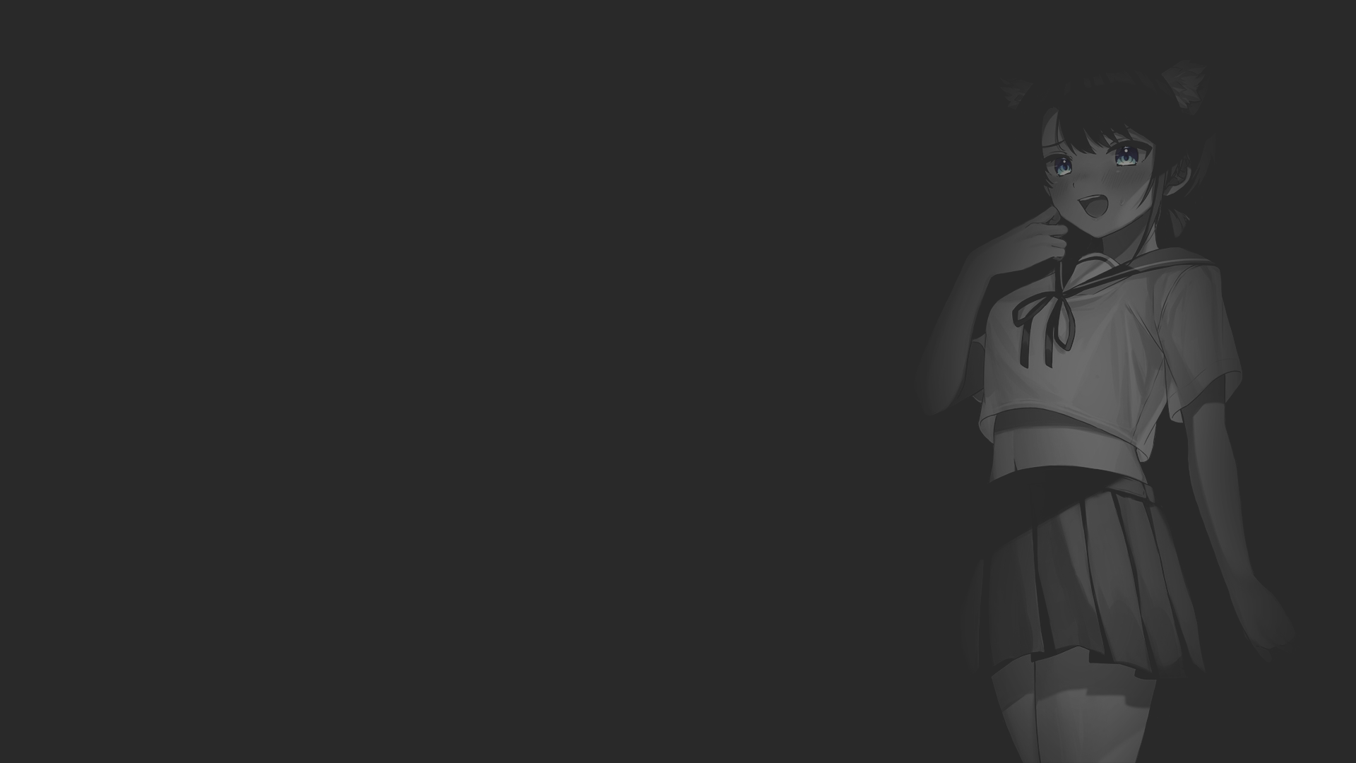Anime girl in school uniform on dark background HD Wallpaper