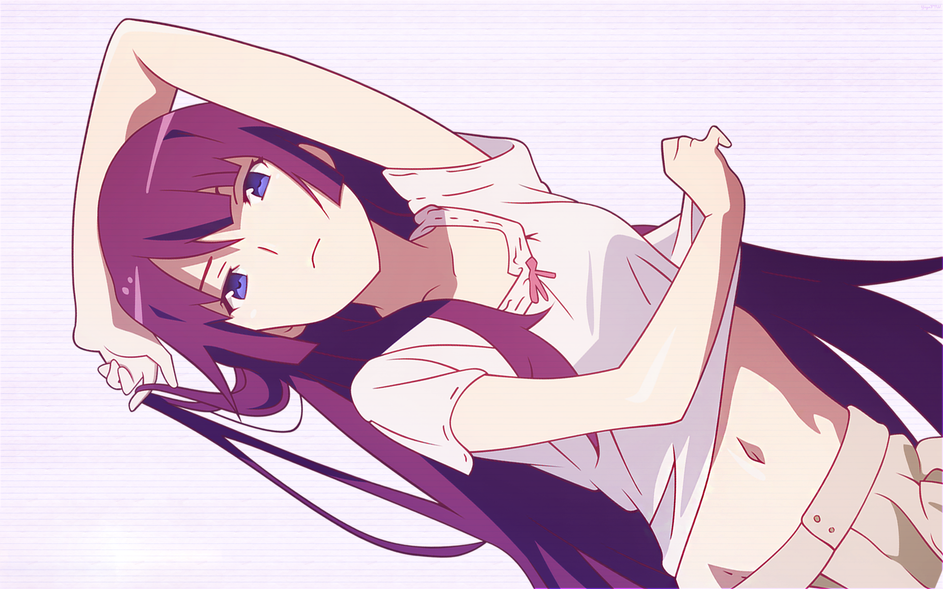 Senjougahara Hitagi from Monogatari Series HD Wallpaper