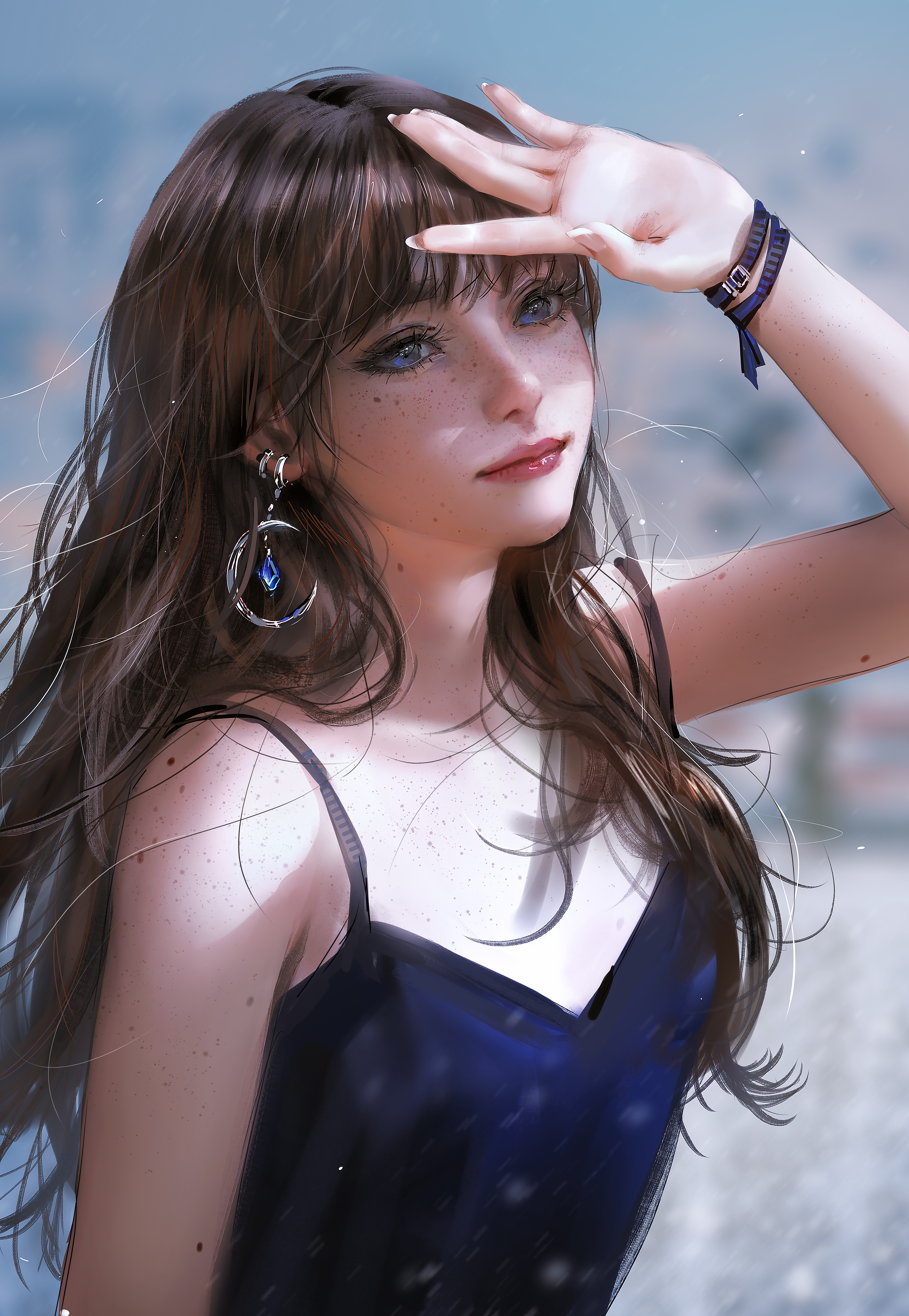 Fantasy girl with jewelry HD Phone Wallpaper