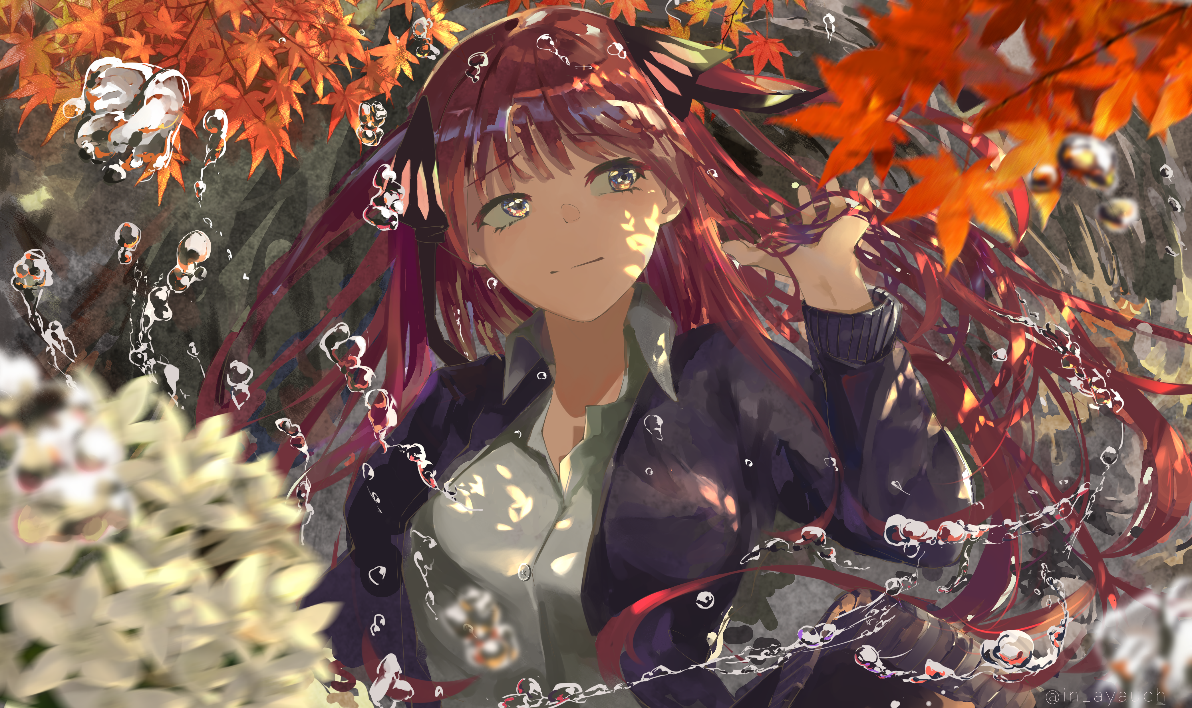 Nakano Nino from 5-toubun no Hanayome in Fall HD Wallpaper
