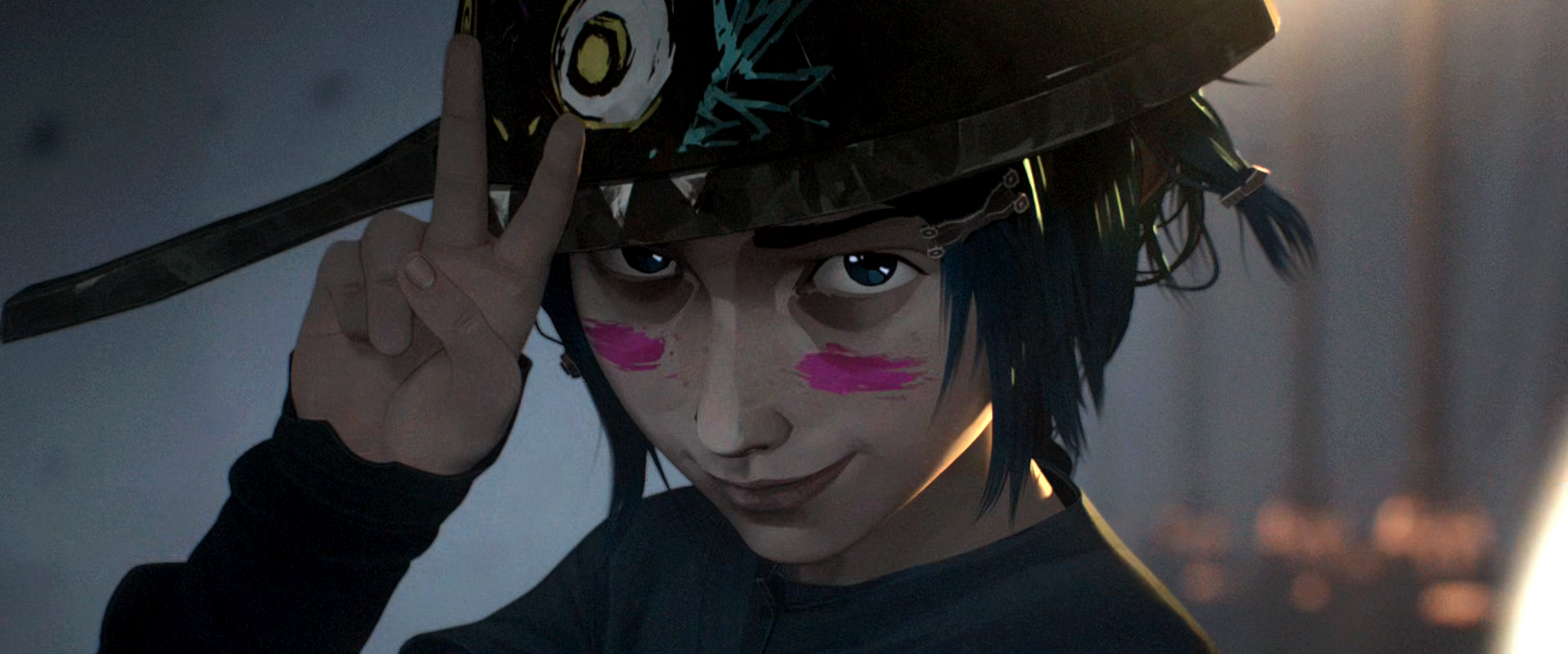 Jinx from Arcane with peace sign HD Wallpaper