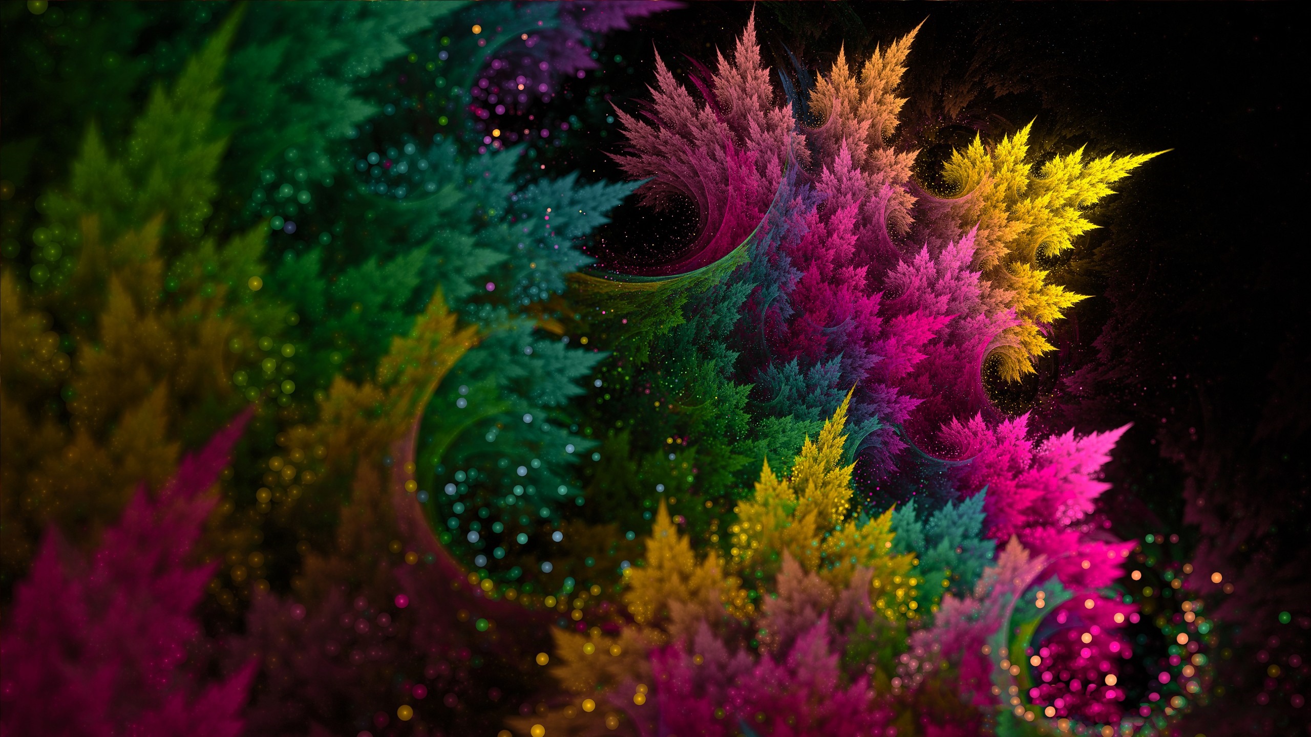Colorful abstract fractal artwork with swirling patterns HD Wallpaper