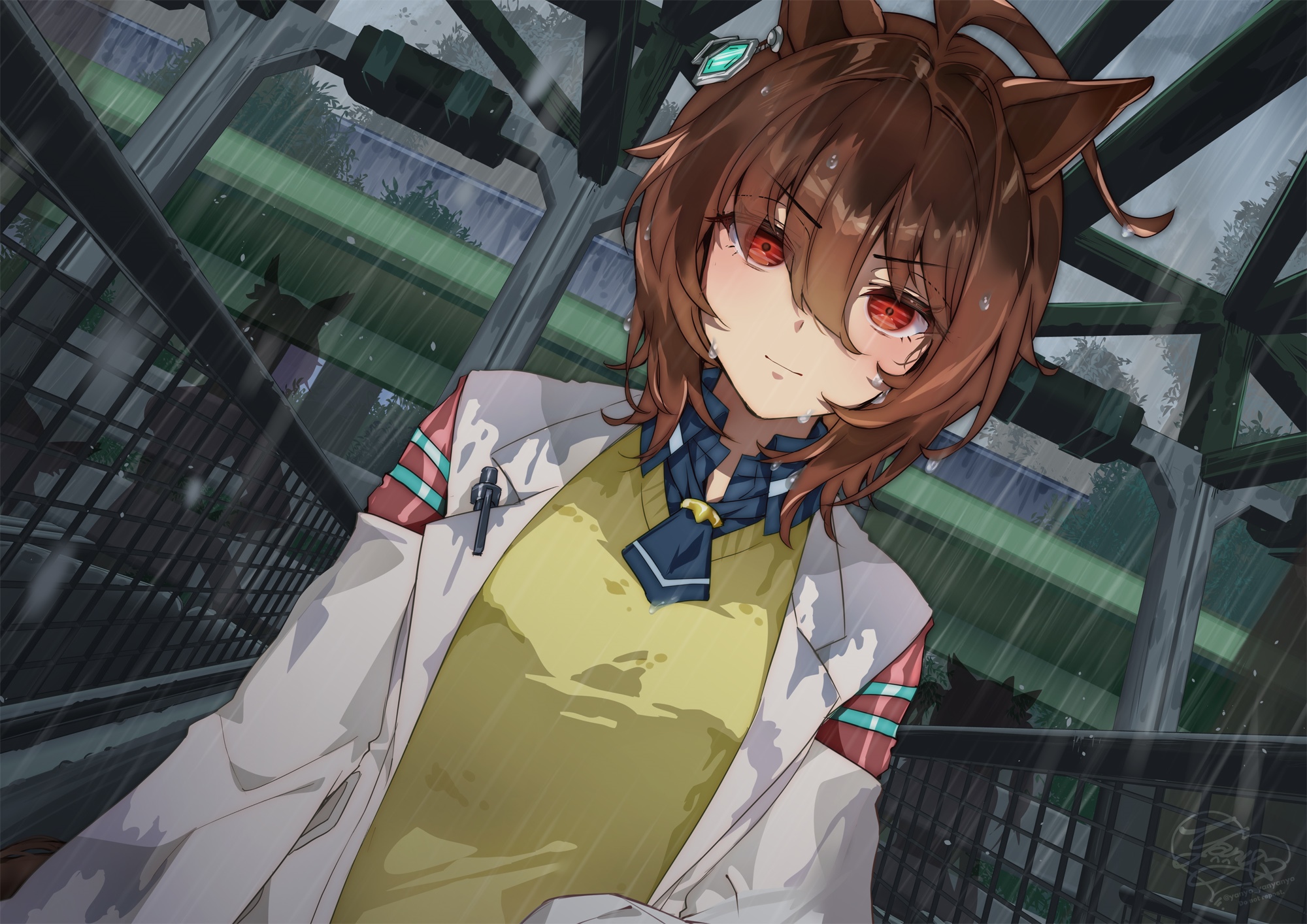 Agnes Tachyon from Uma Musume in the rain HD Wallpaper