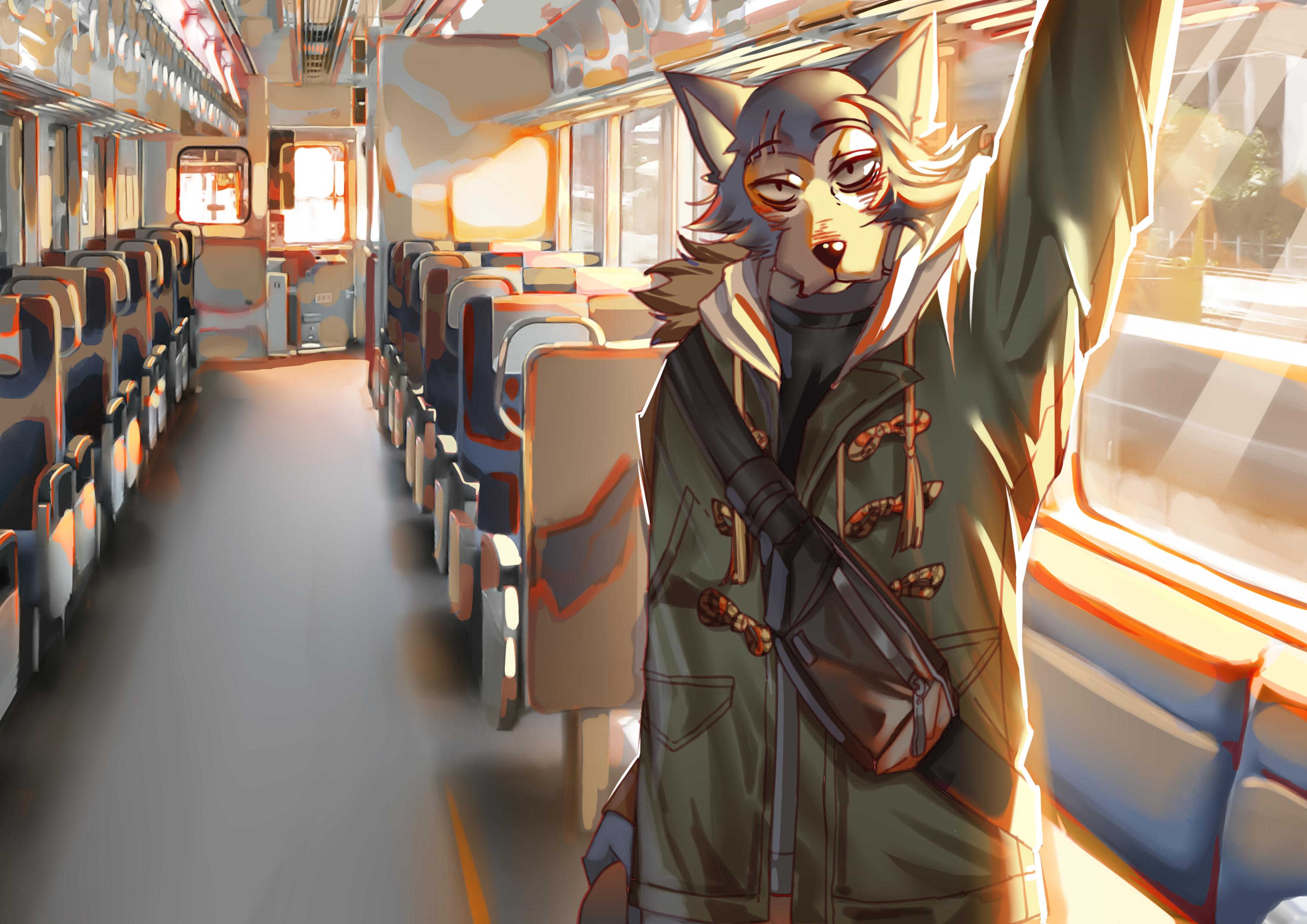 Legosi on a train in Beastars HD Wallpaper