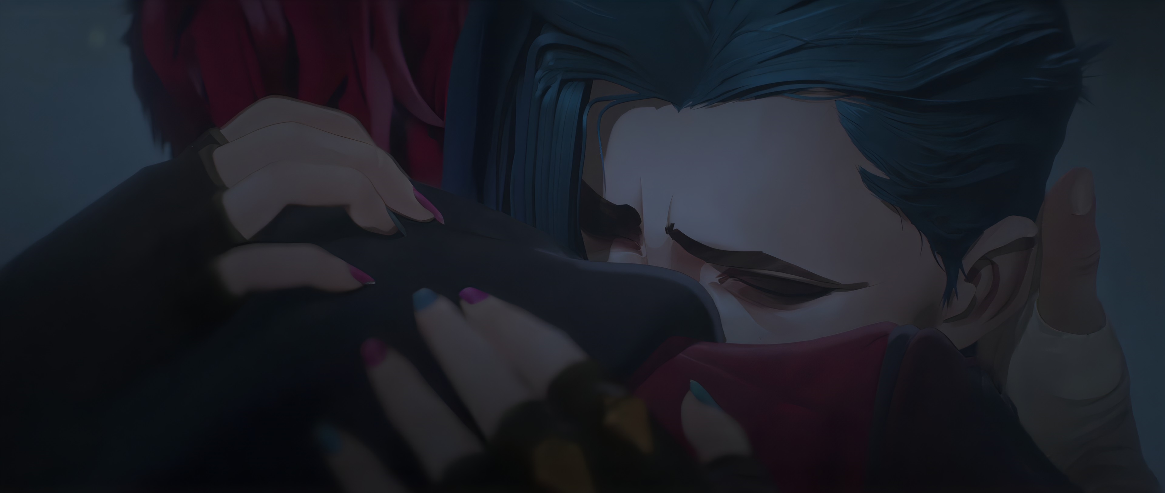 4K Arcane Jinx and Vi embrace HD Wallpaper