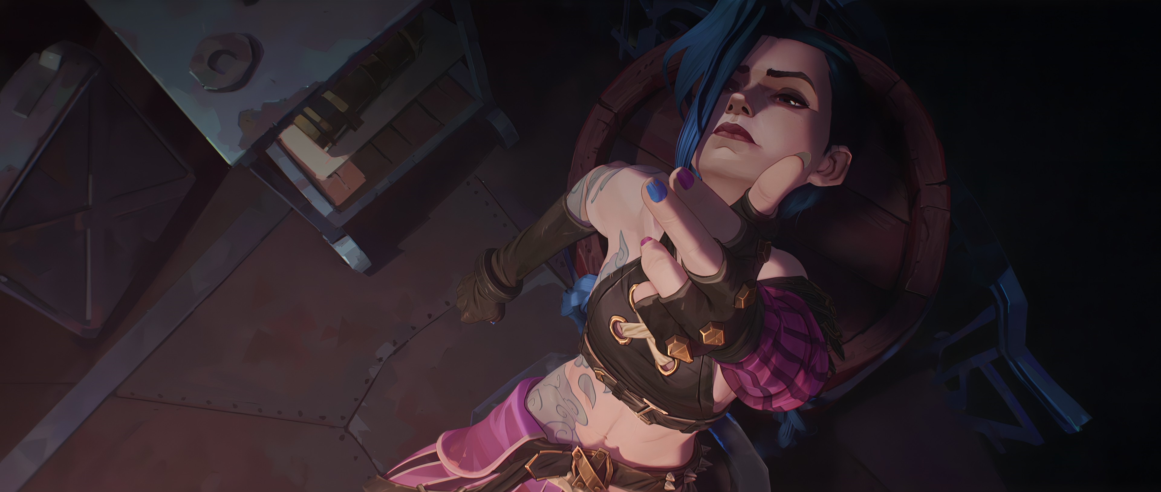 4K Jinx from Arcane with Painted Nails HD Wallpaper