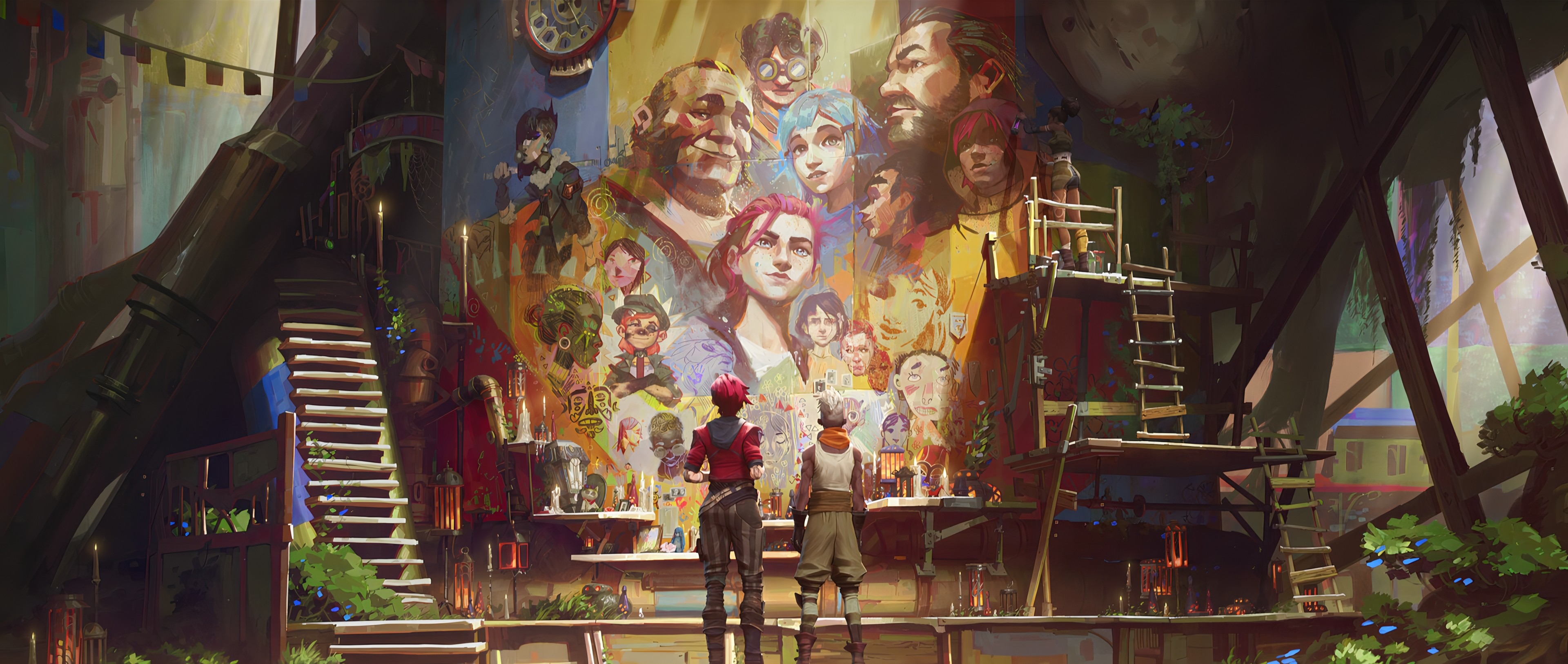 Arcane characters on a mural HD Wallpaper