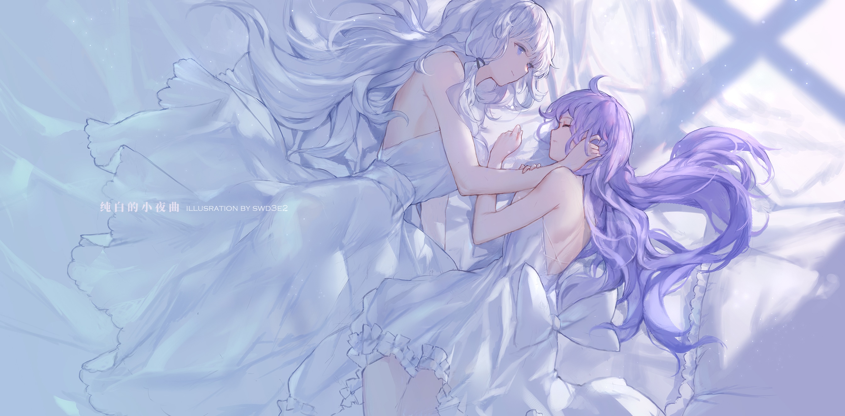 Azur Lane Illustrious and Unicorn in bed HD Wallpaper