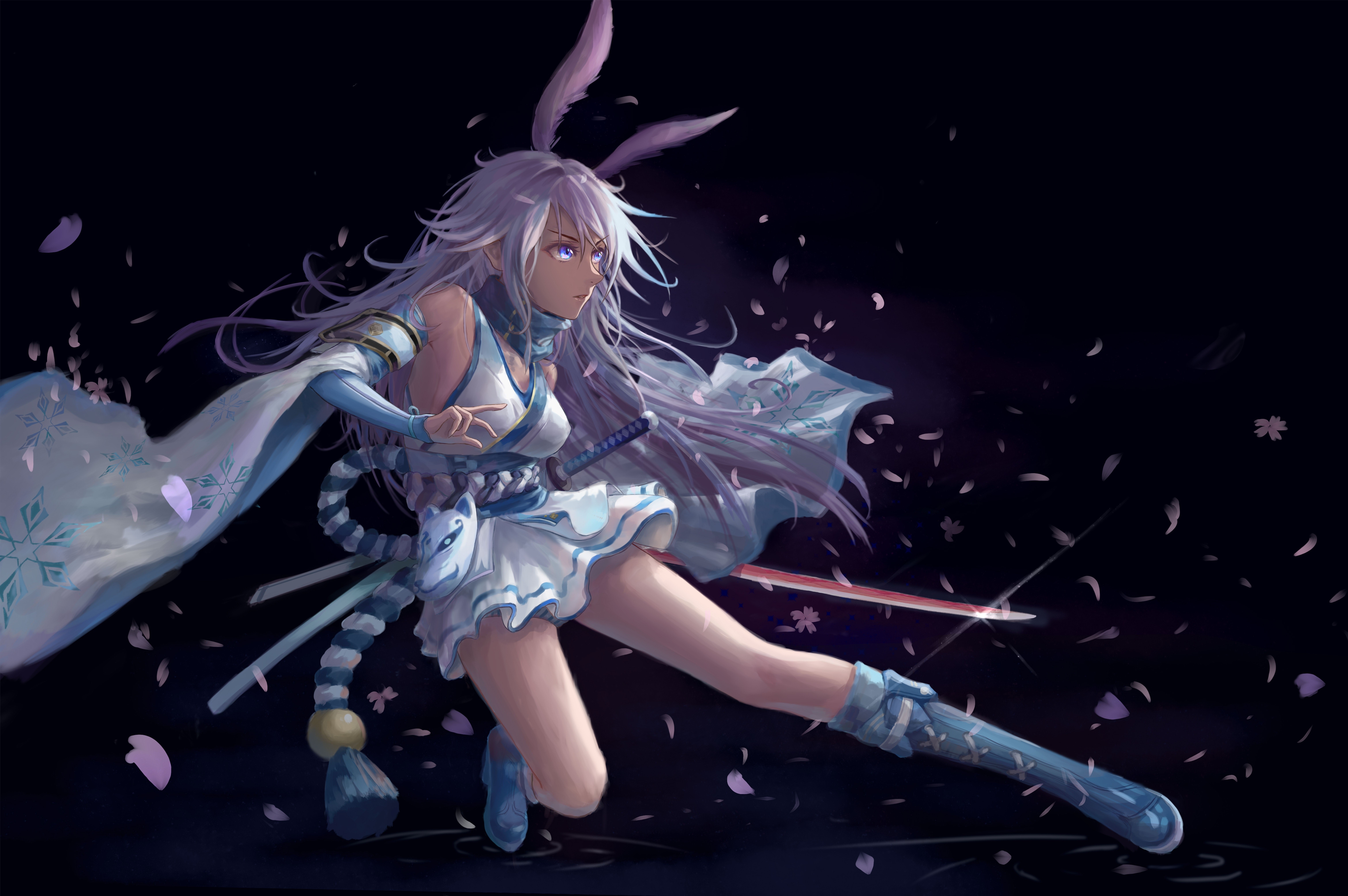 Yae Sakura with Bunny Ears and Sword HD Wallpaper