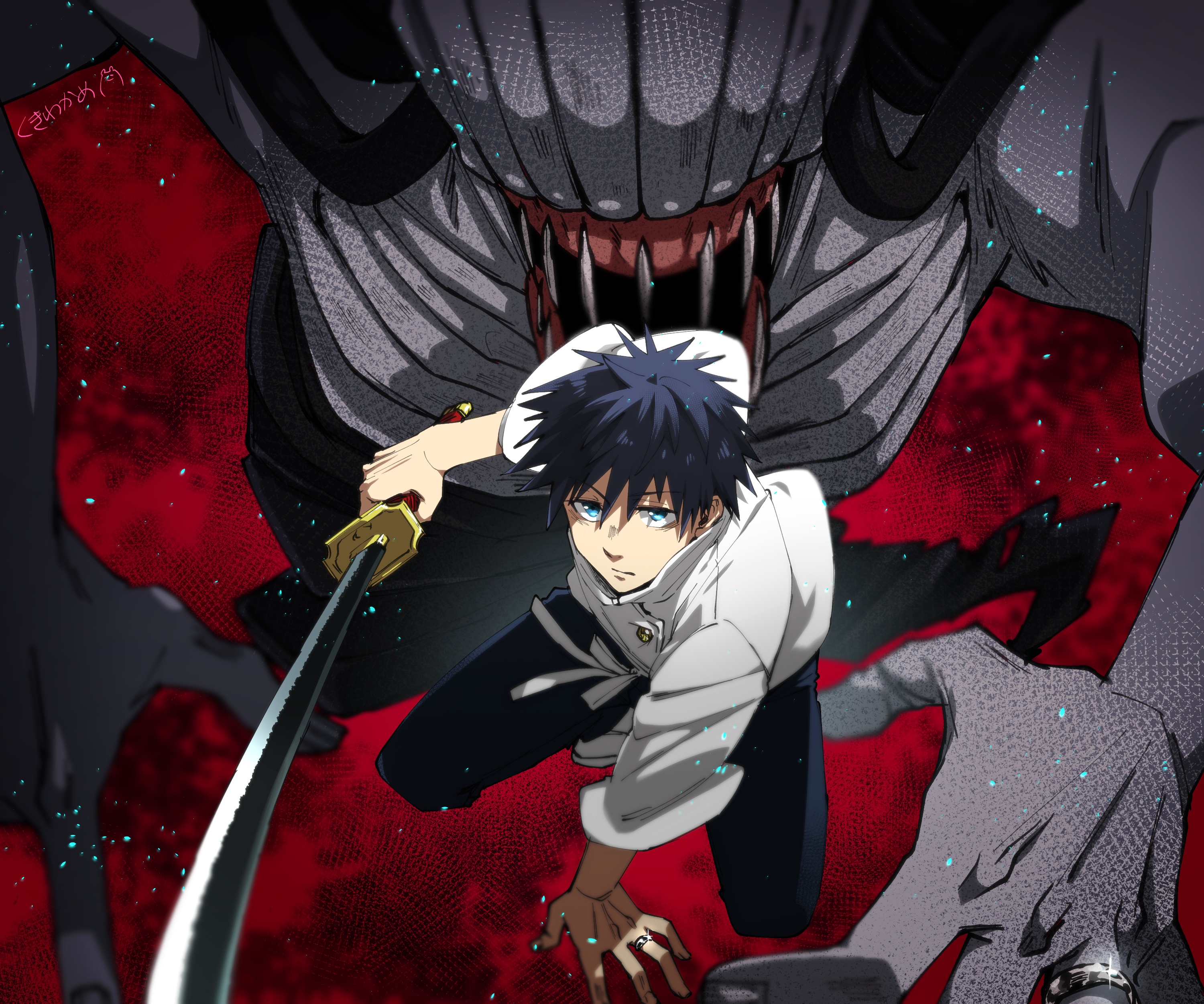 Yuta Okkotsu with Katana and Monster in Jujutsu Kaisen HD Wallpaper