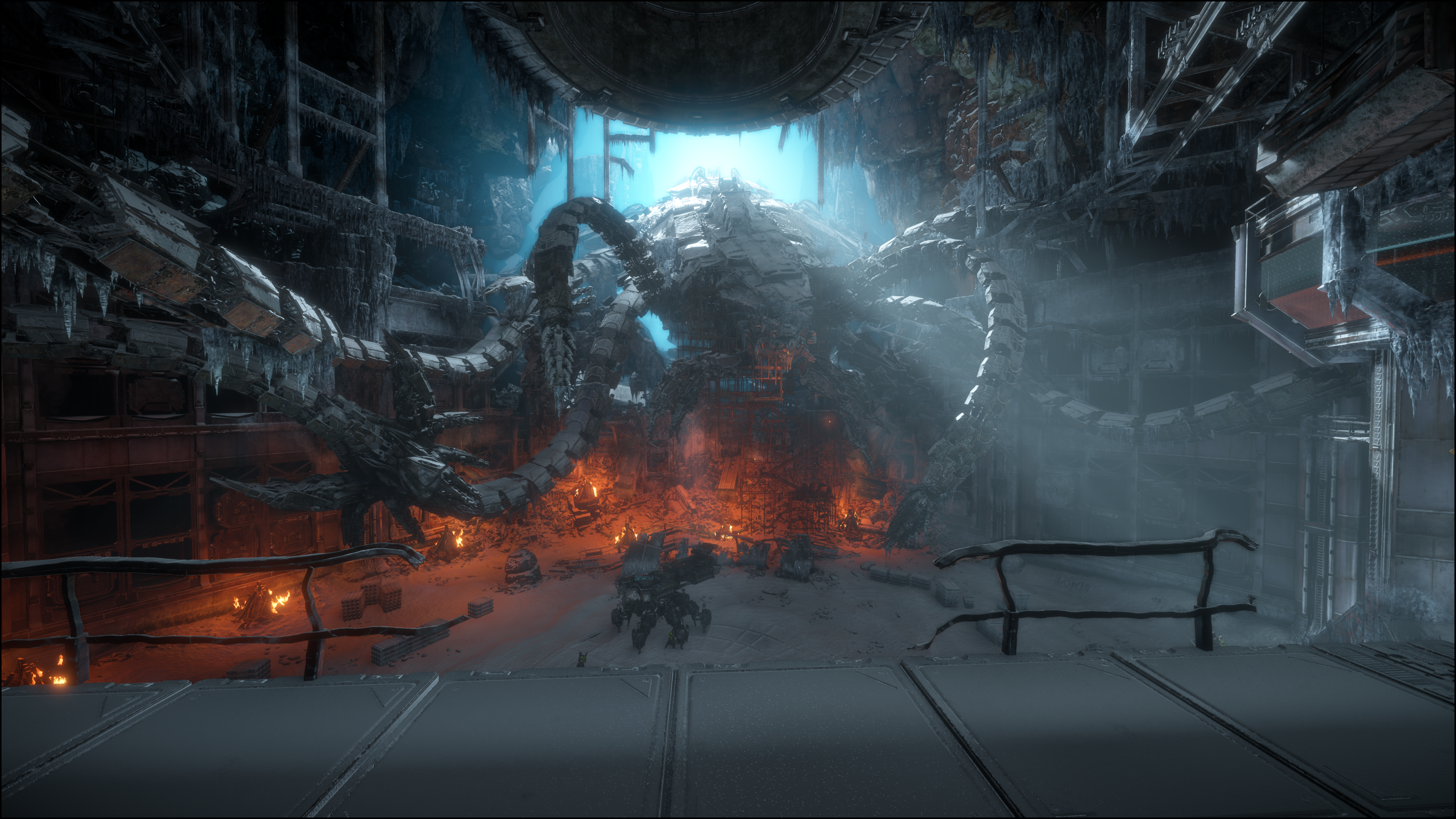 4K Horizon: Zero Dawn mechanical creature in ruins HD Wallpaper