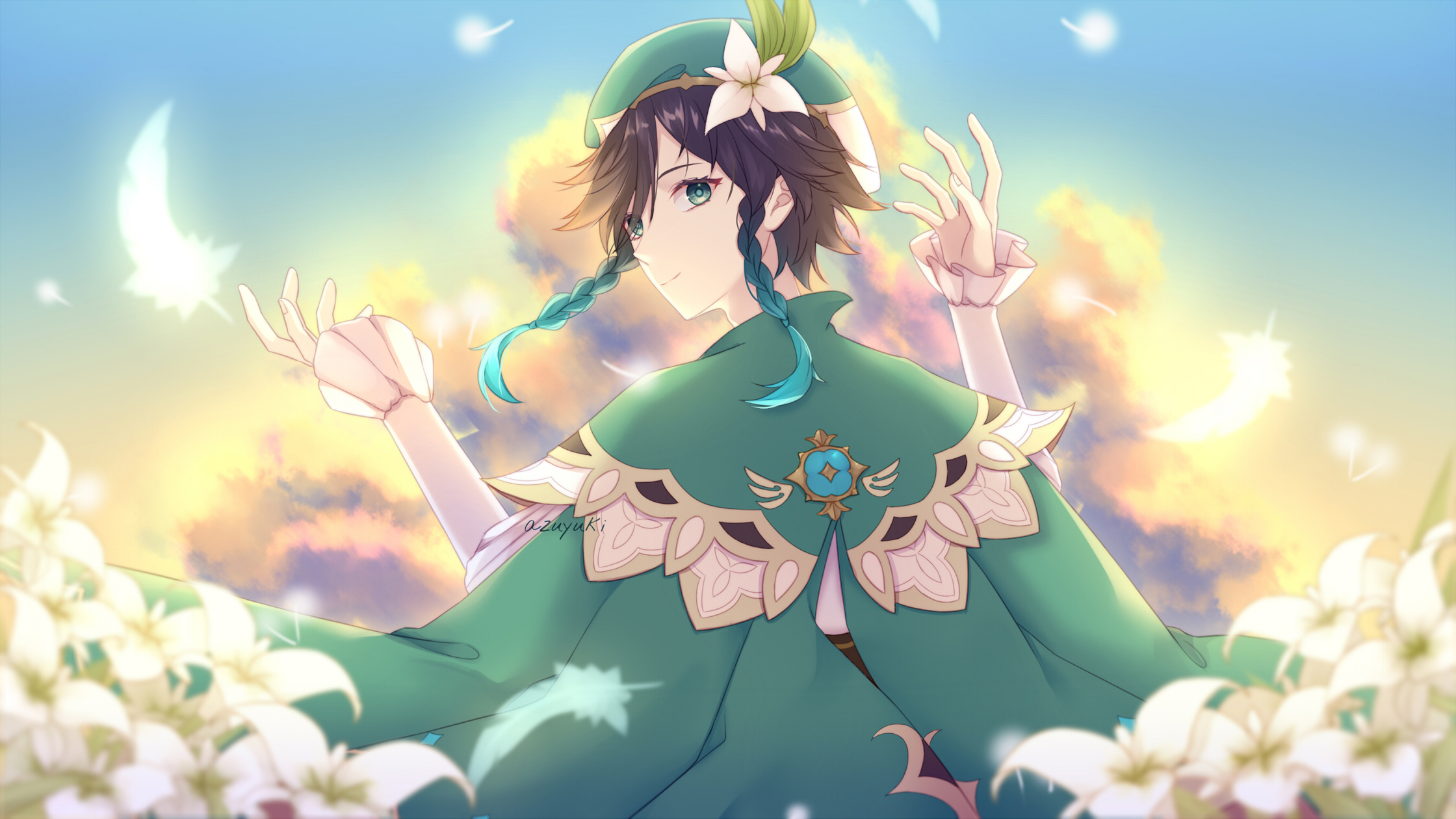 Venti from Genshin Impact in Serene Twilight HD Wallpaper