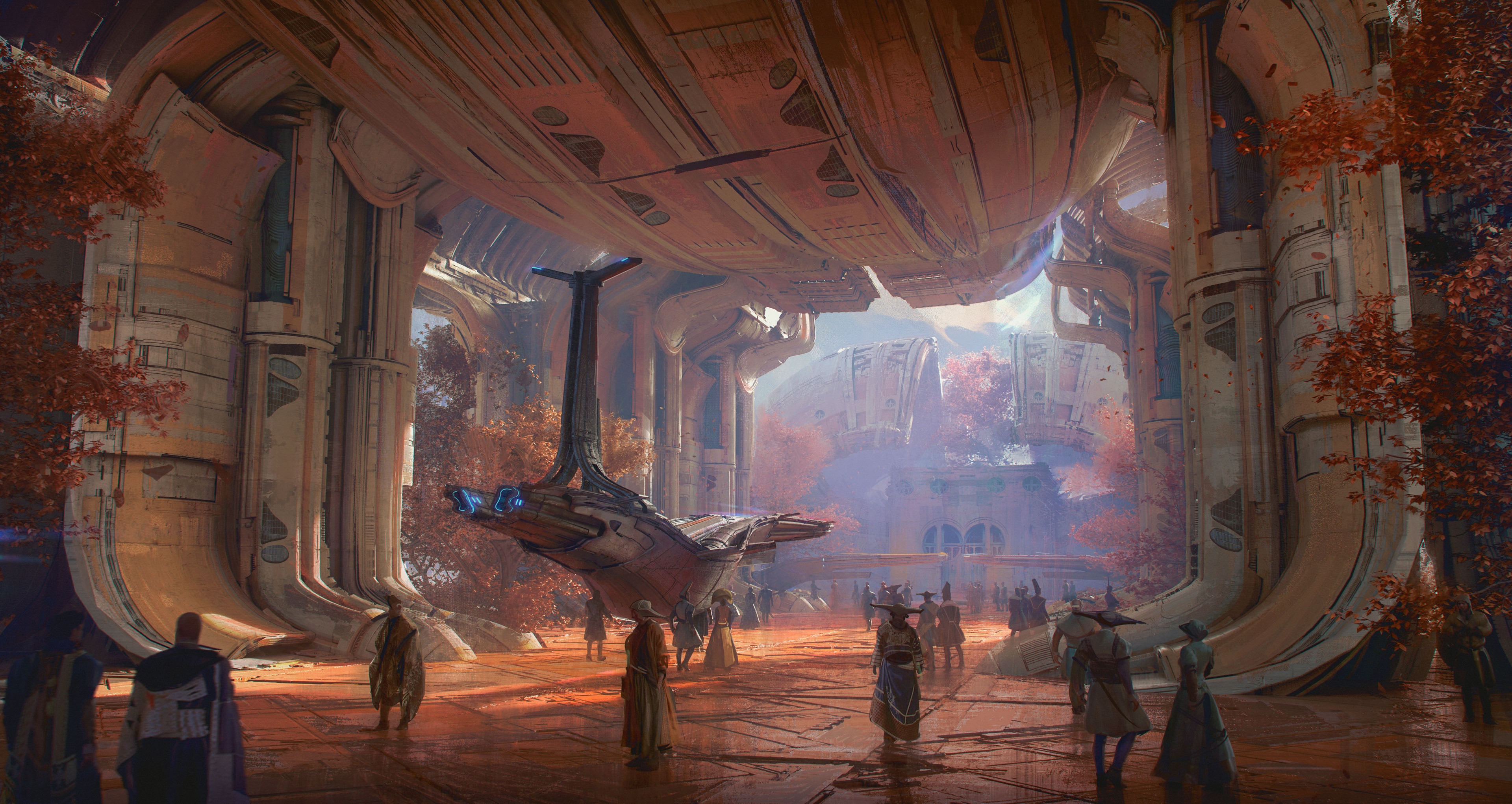 4K futuristic science fiction by Pablo Dominguez HD Wallpaper