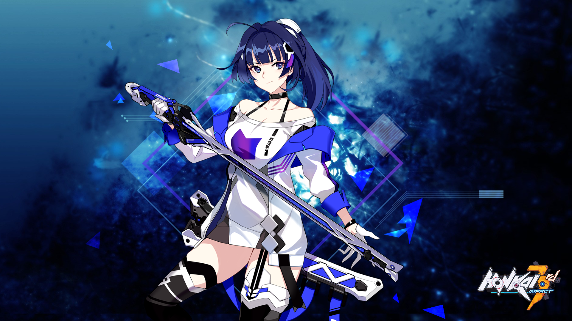 Raiden Mei from Honkai Impact 3rd with a sword HD Wallpaper