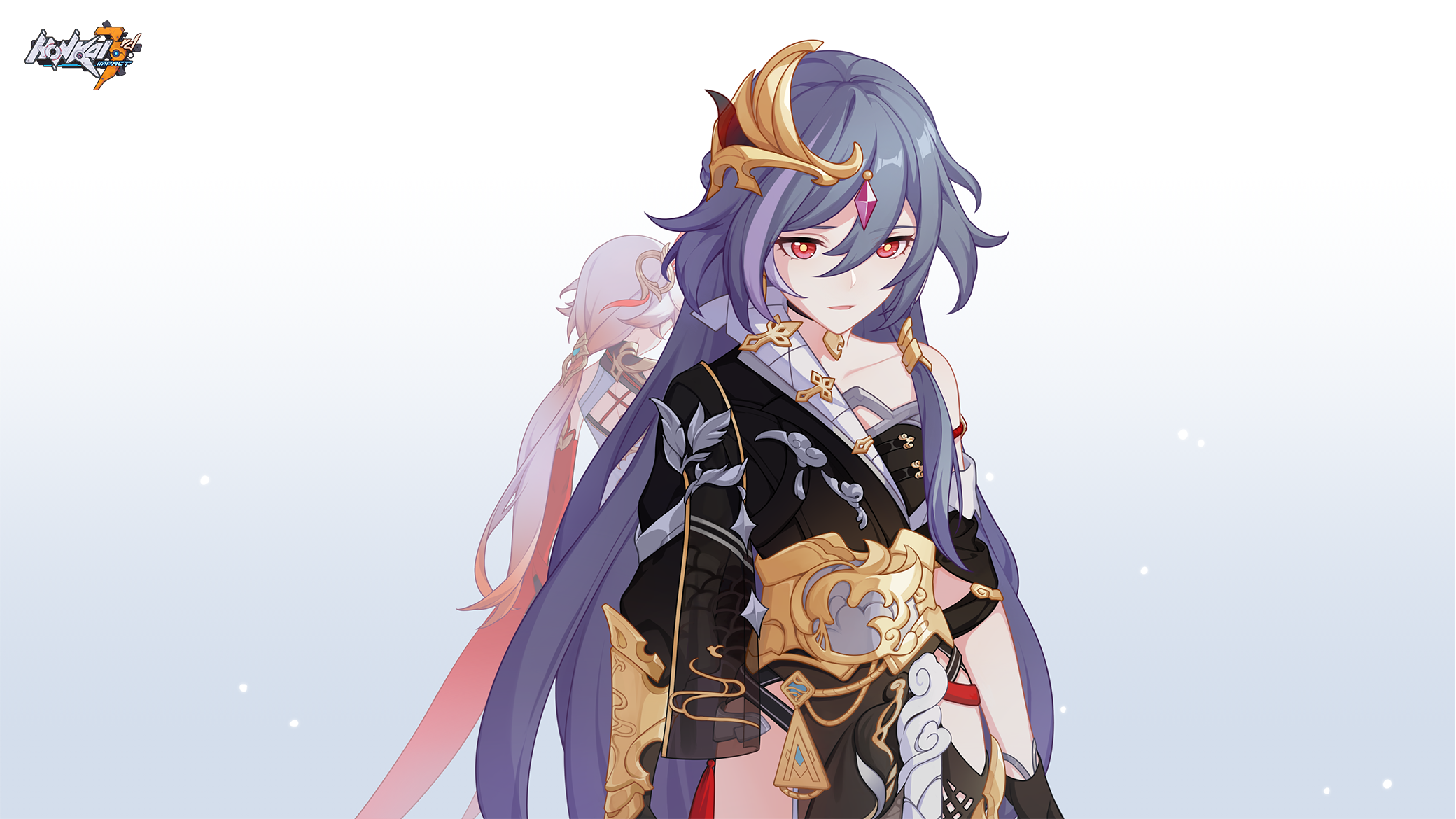 Fu Hua from Honkai Impact 3rd with a translucent figure HD Wallpaper