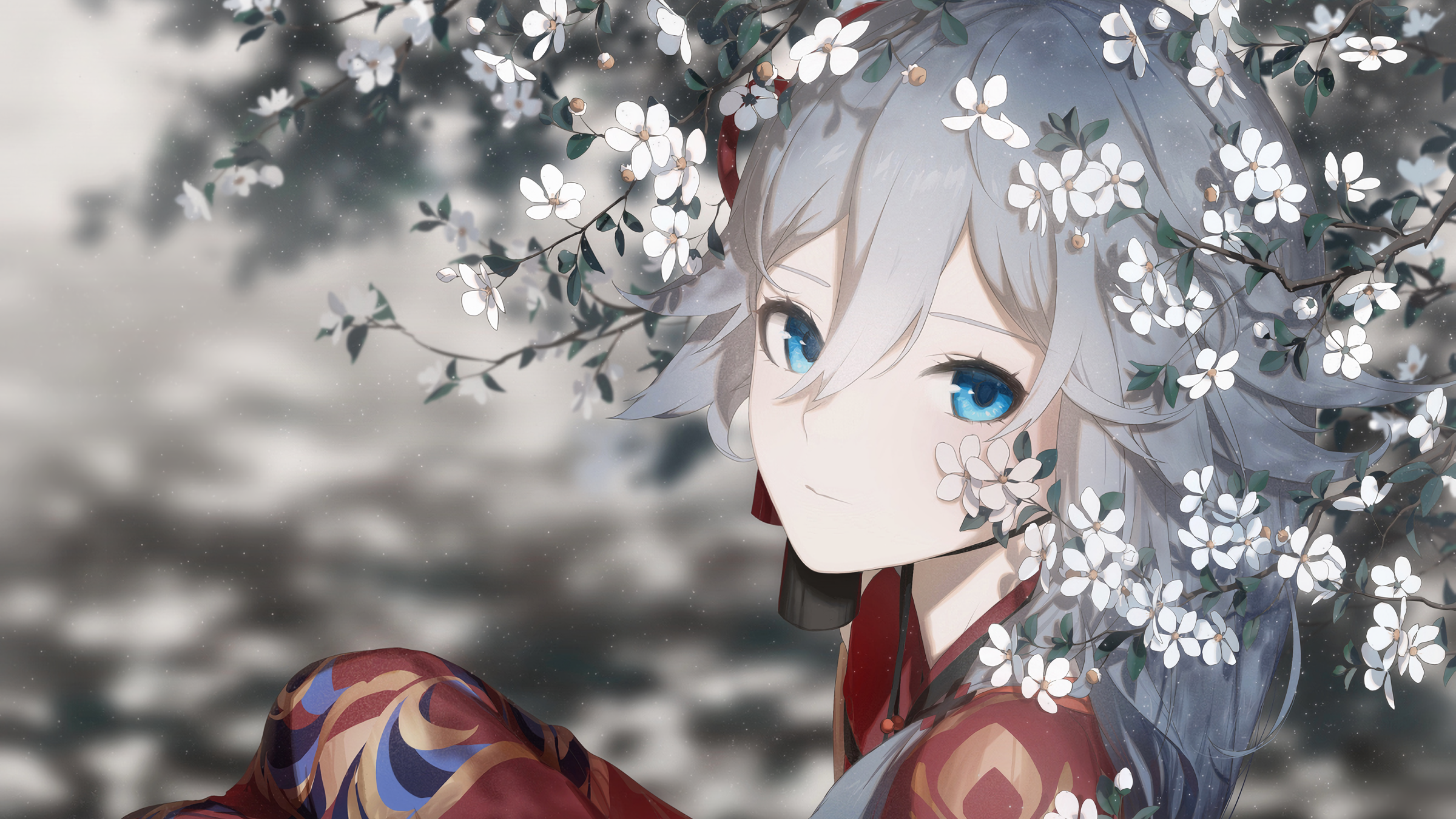 Fu Hua from Honkai Impact 3rd with flowers in her hair HD Wallpaper