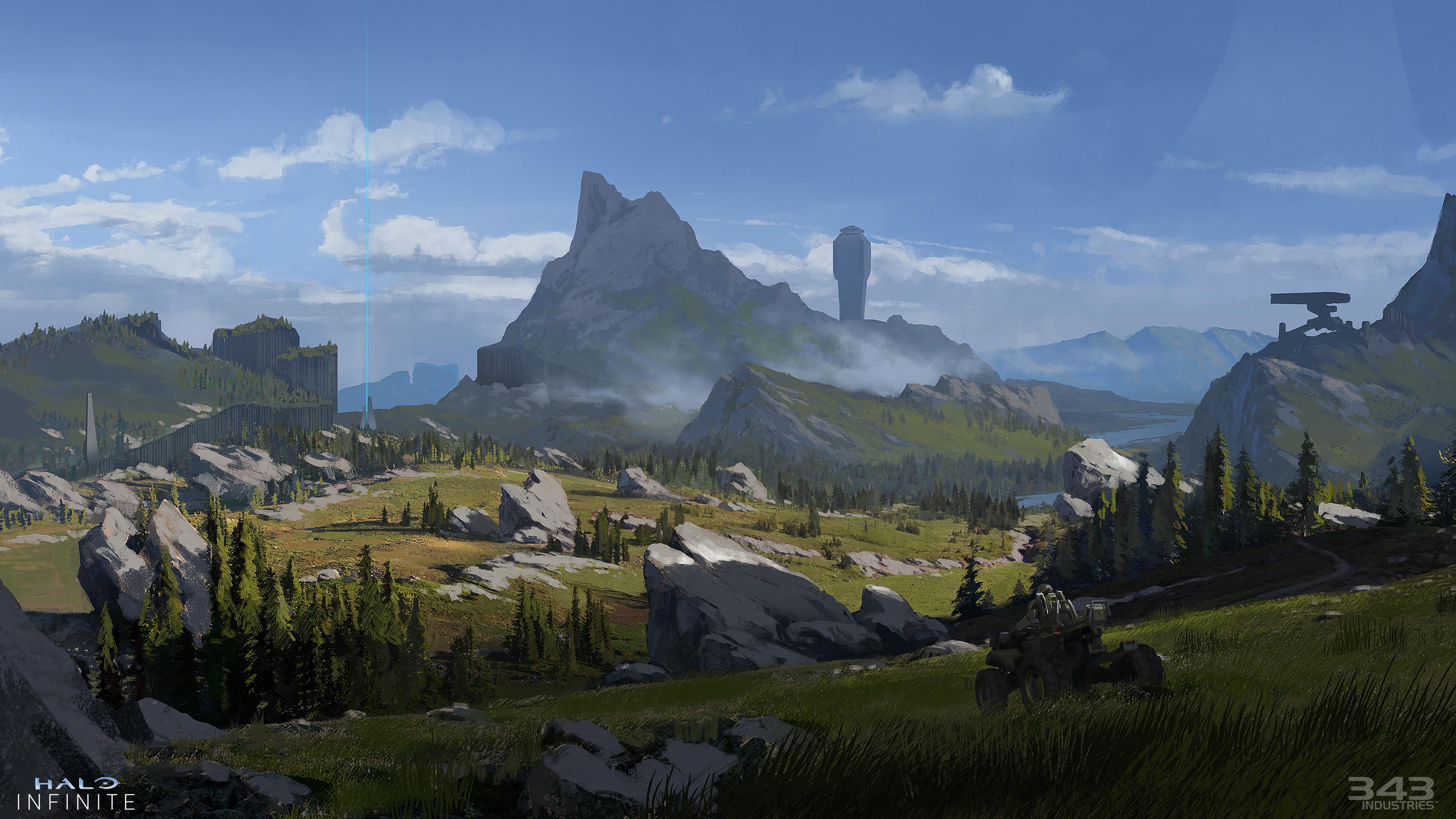 Halo Infinite concept art of a landscape HD Wallpaper