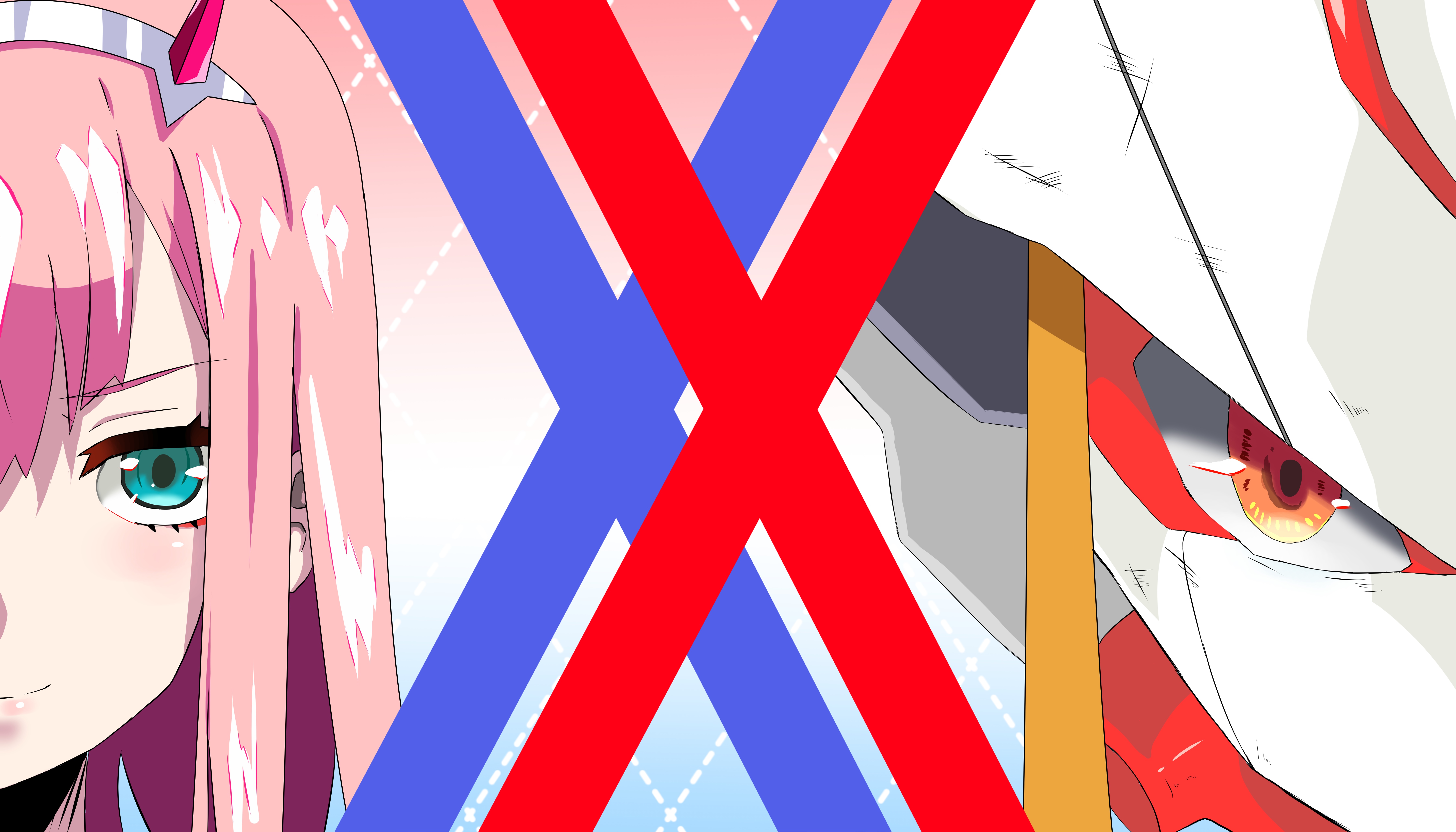 Zero Two and Darling in the FranXX HD Wallpaper