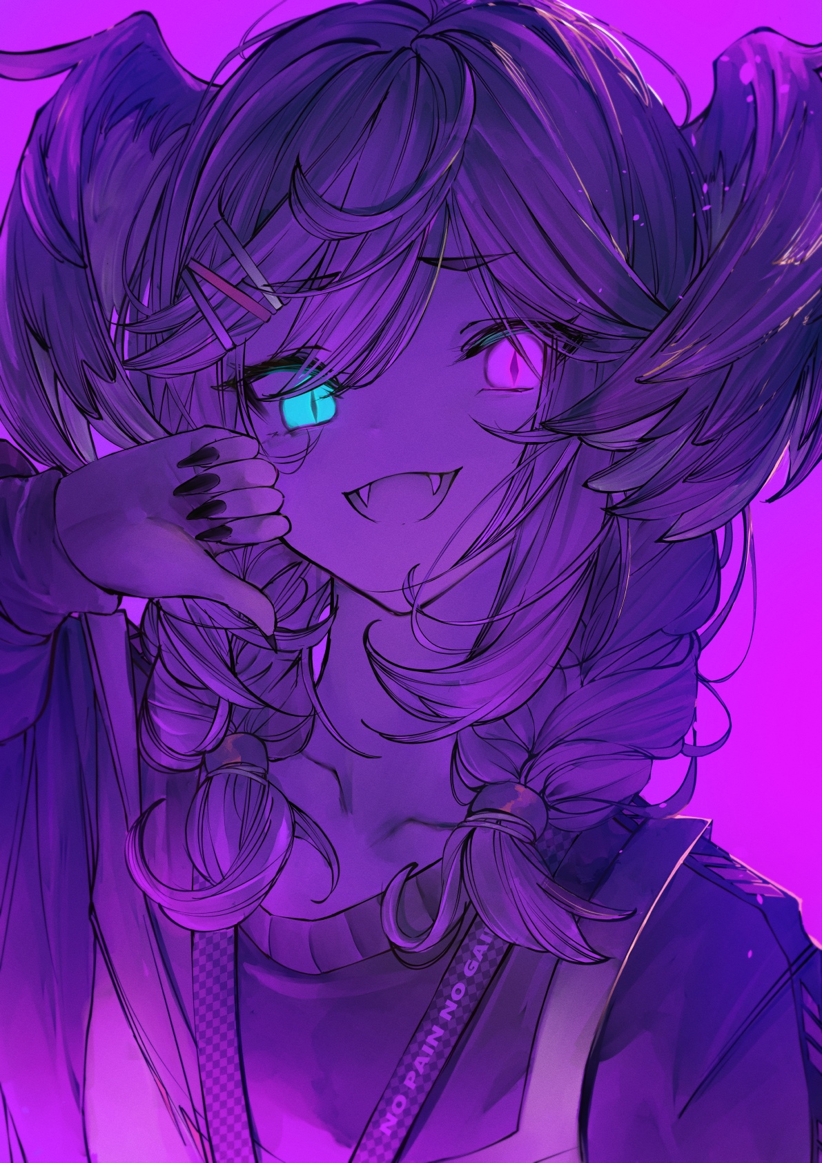 Selen Tatsuki from Nijisanji with fangs HD Phone Wallpaper