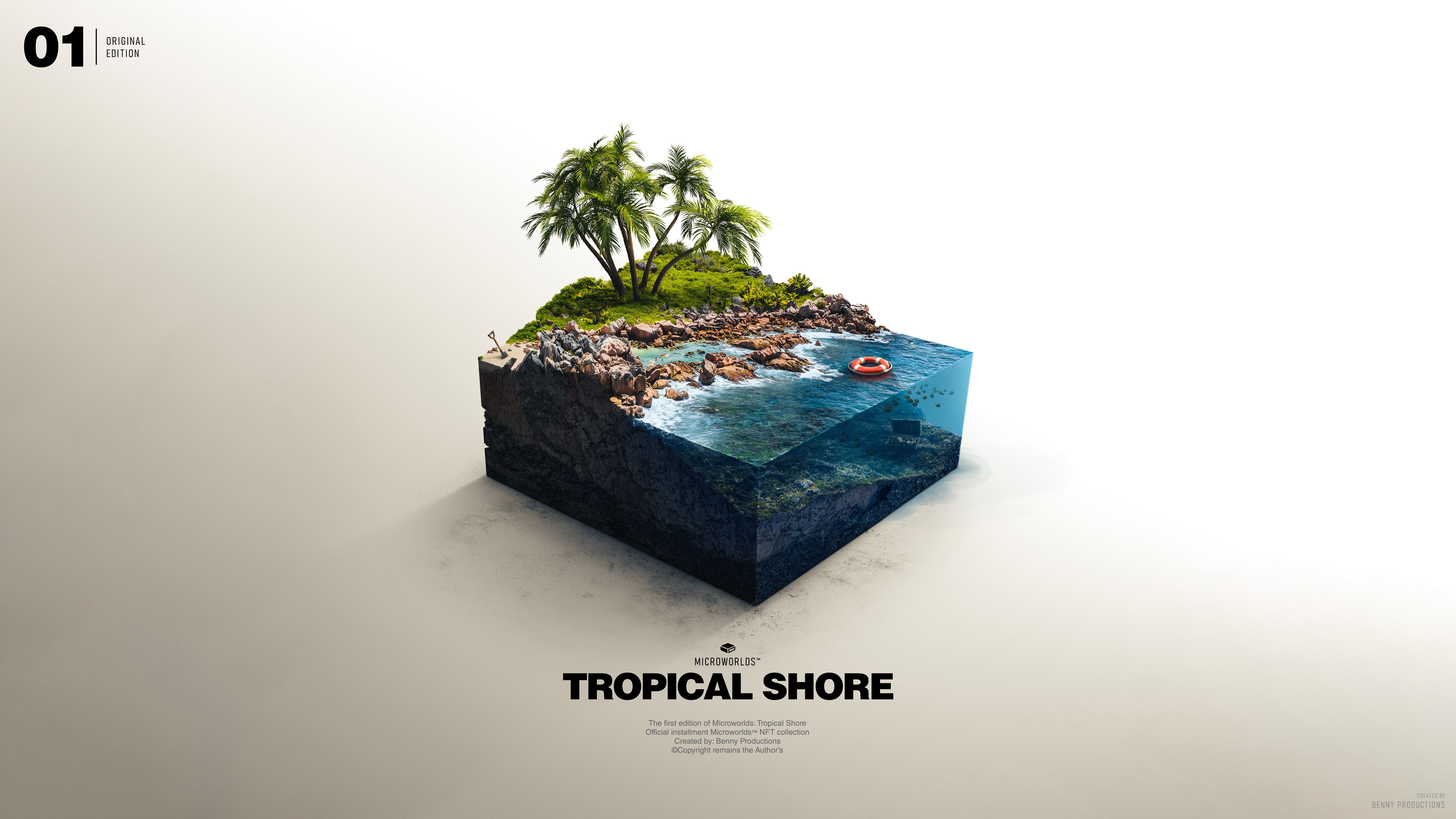 Microworlds Tropical Shore 4K Artwork HD Wallpaper