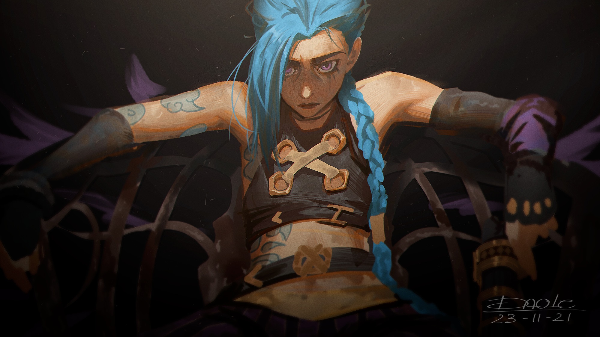 Jinx from Arcane and League of Legends fan art HD Wallpaper
