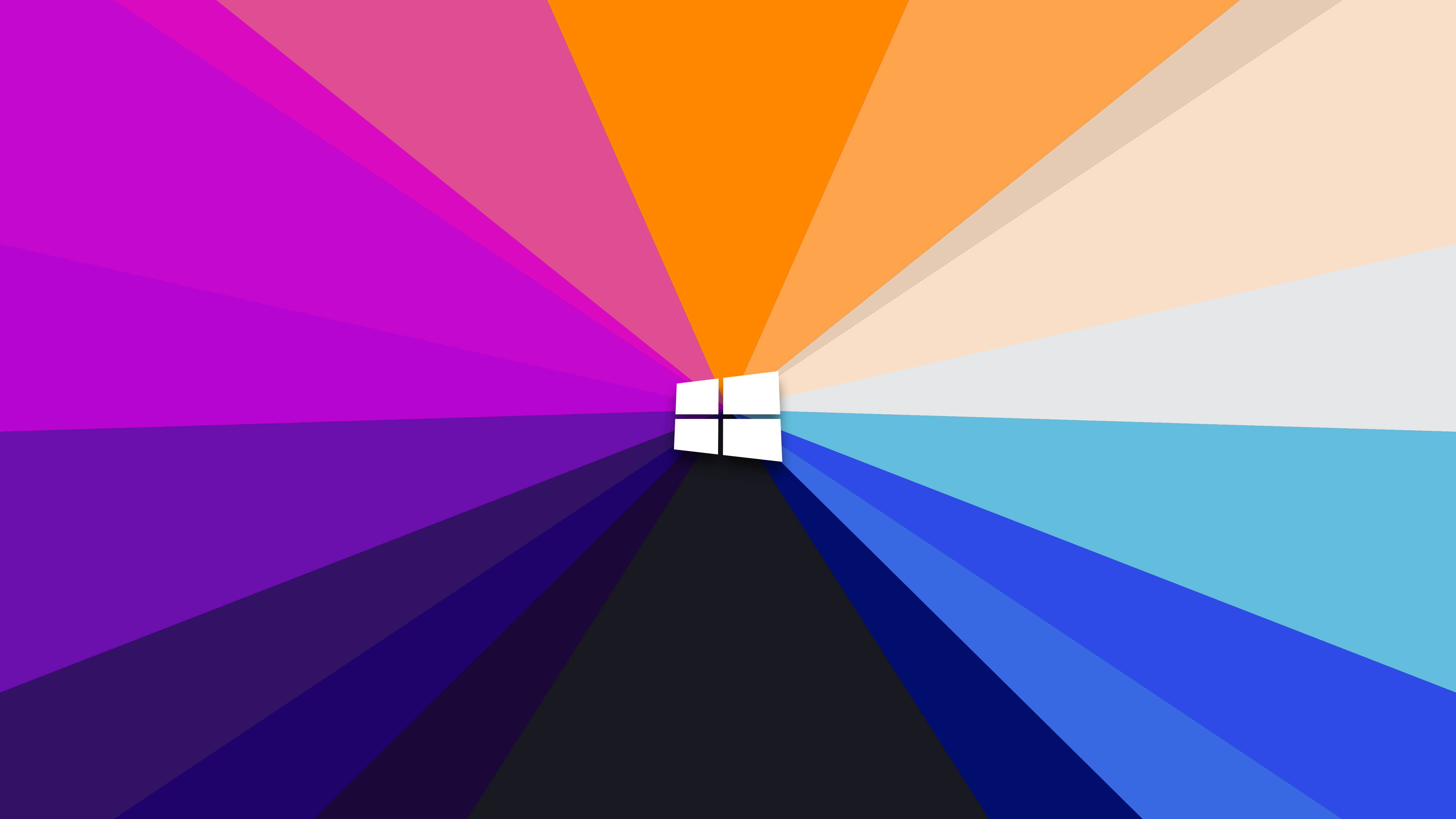 Windows Logo with Colorful Rays HD Wallpaper