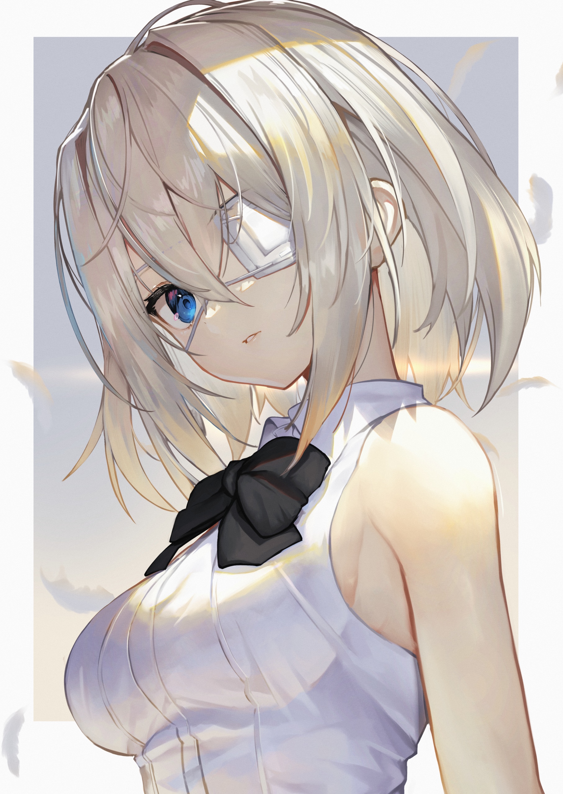 Sukocchi with silver hair and blue eyes wearing an eyepatch HD Phone Wallpaper