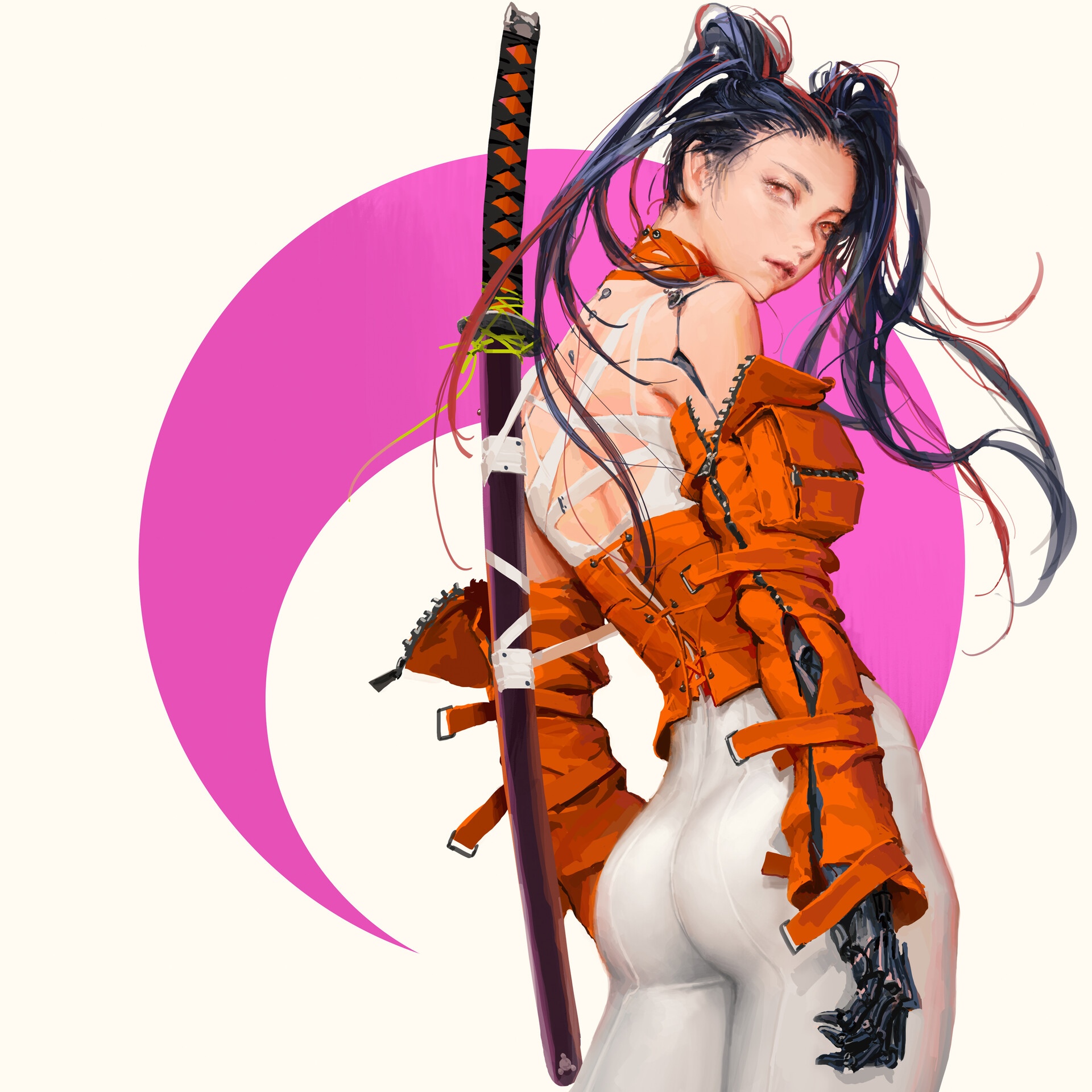 Woman with Katana by Hyunjoon Kim HD Wallpaper