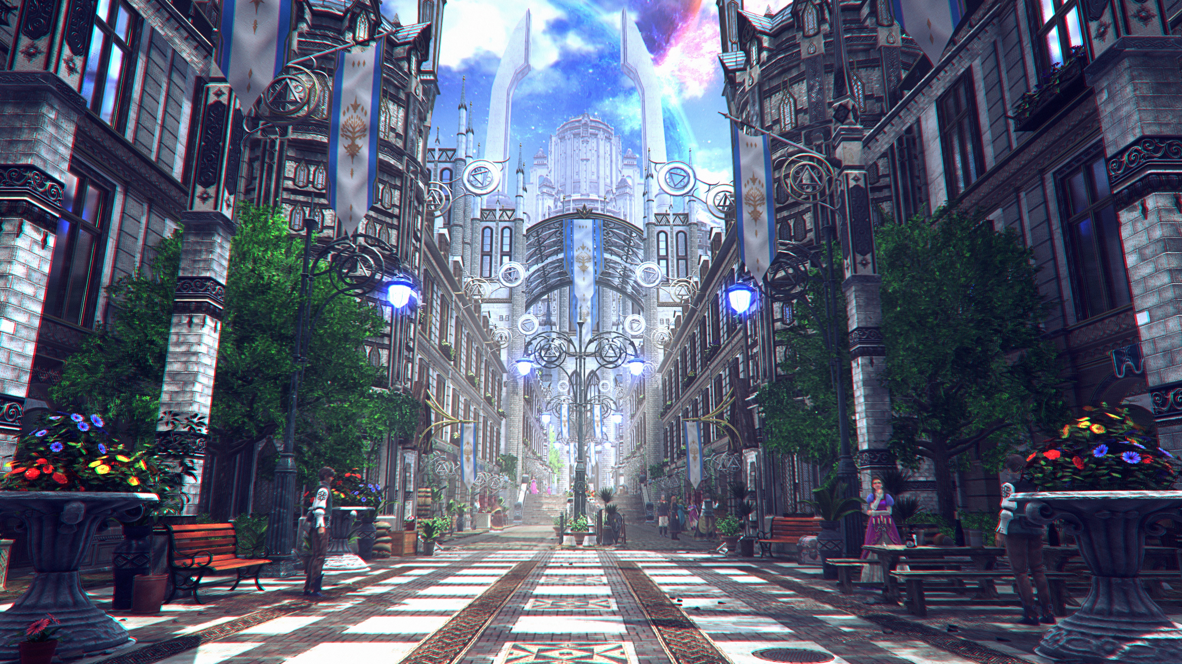 4K Star Ocean The Divine Force Cityscape HD Wallpaper