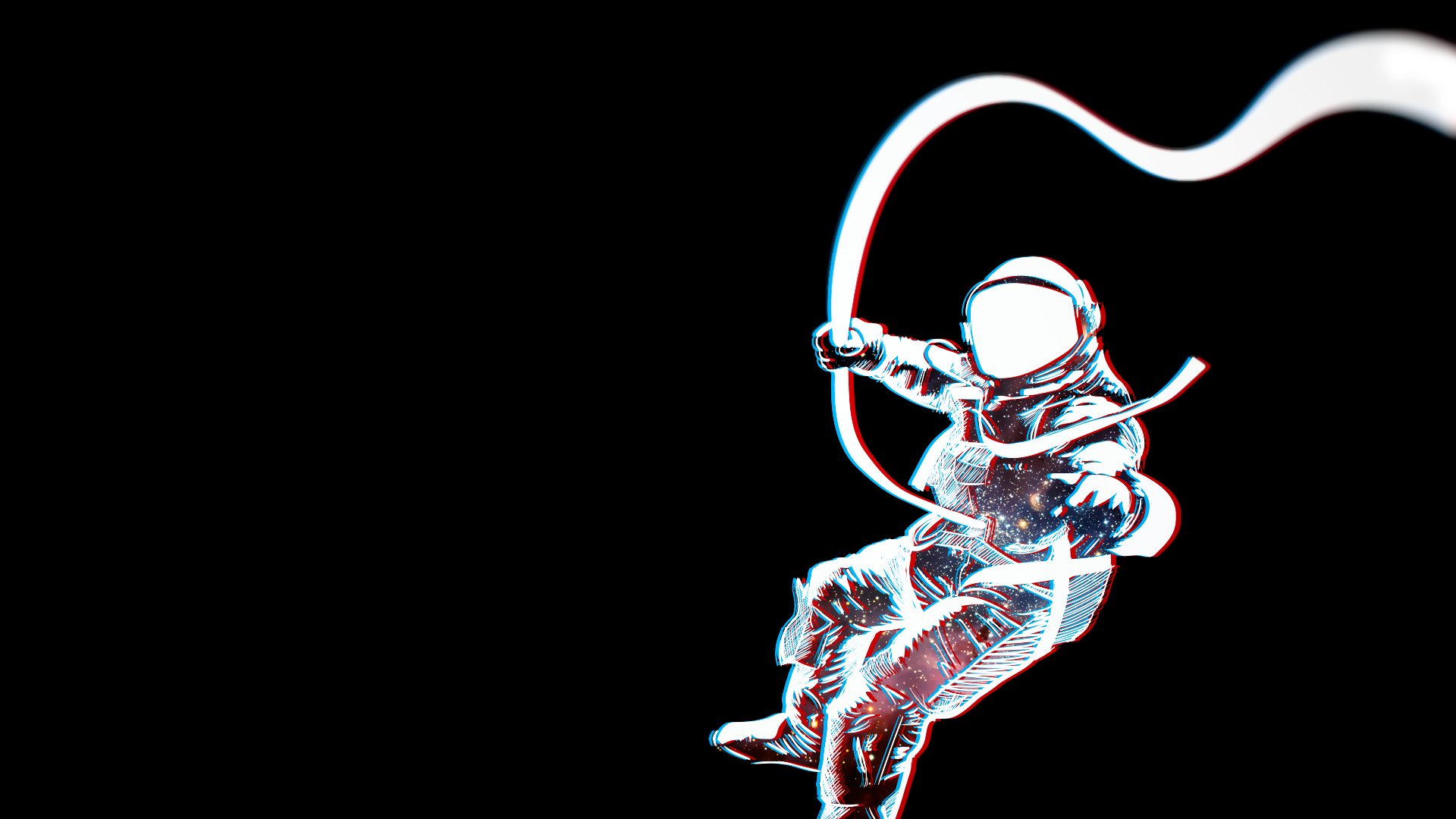 Astronaut with galaxy pattern in space HD Wallpaper