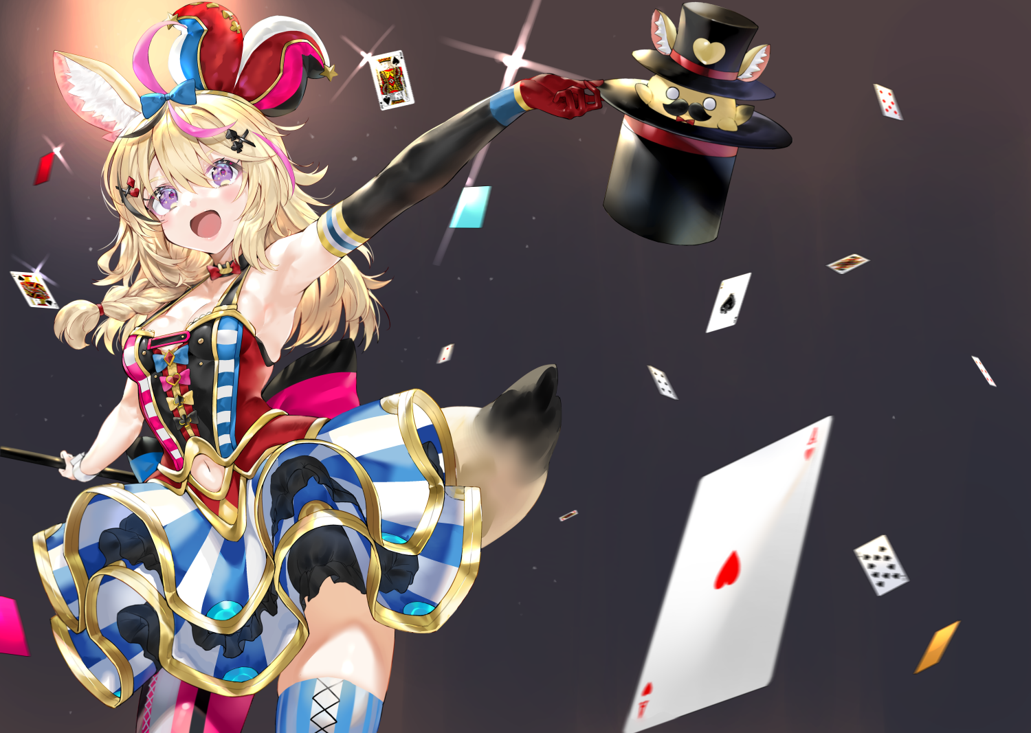 Omaru Polka Performing a Magic Trick with Cards HD Wallpaper