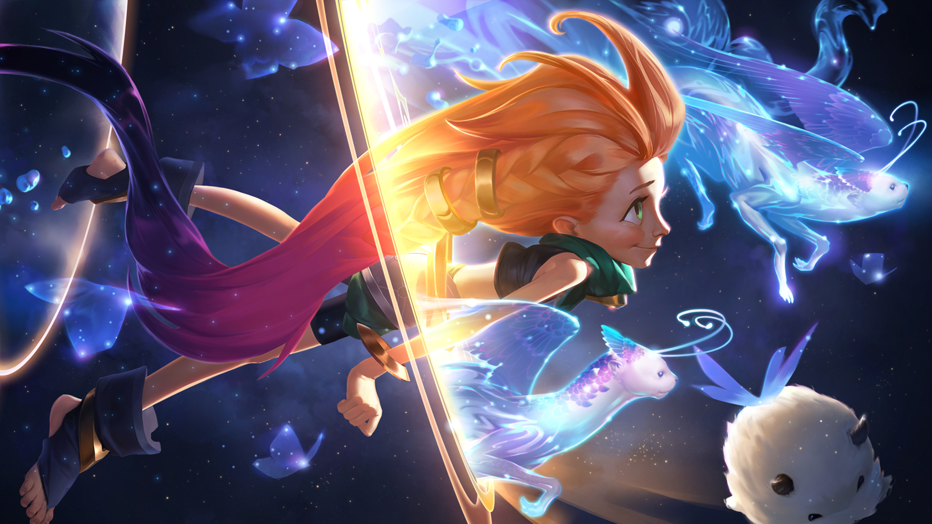 Zoe and companions in space HD Wallpaper