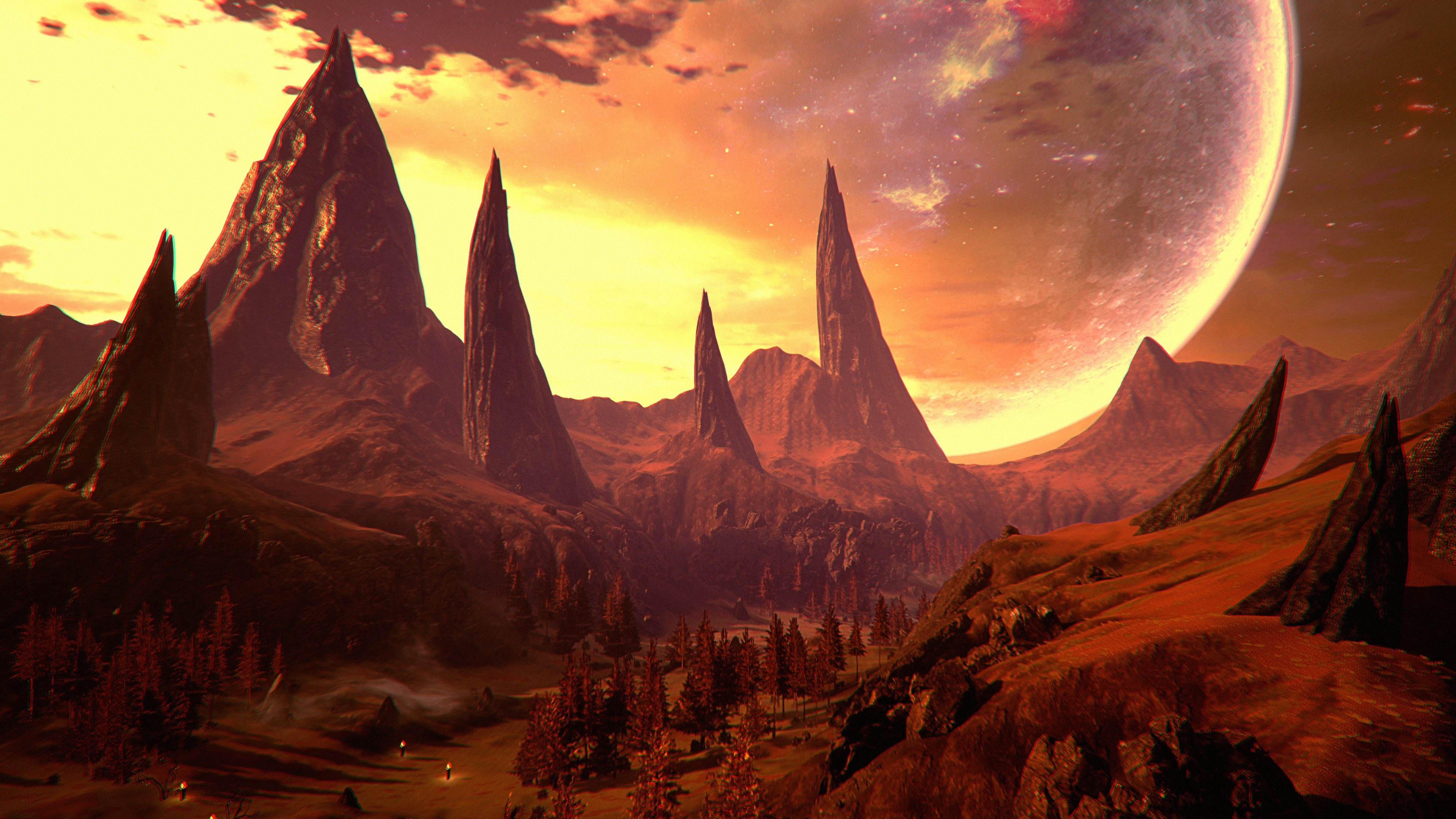 4K Star Ocean: The Divine Force Planet Landscape HD Wallpaper