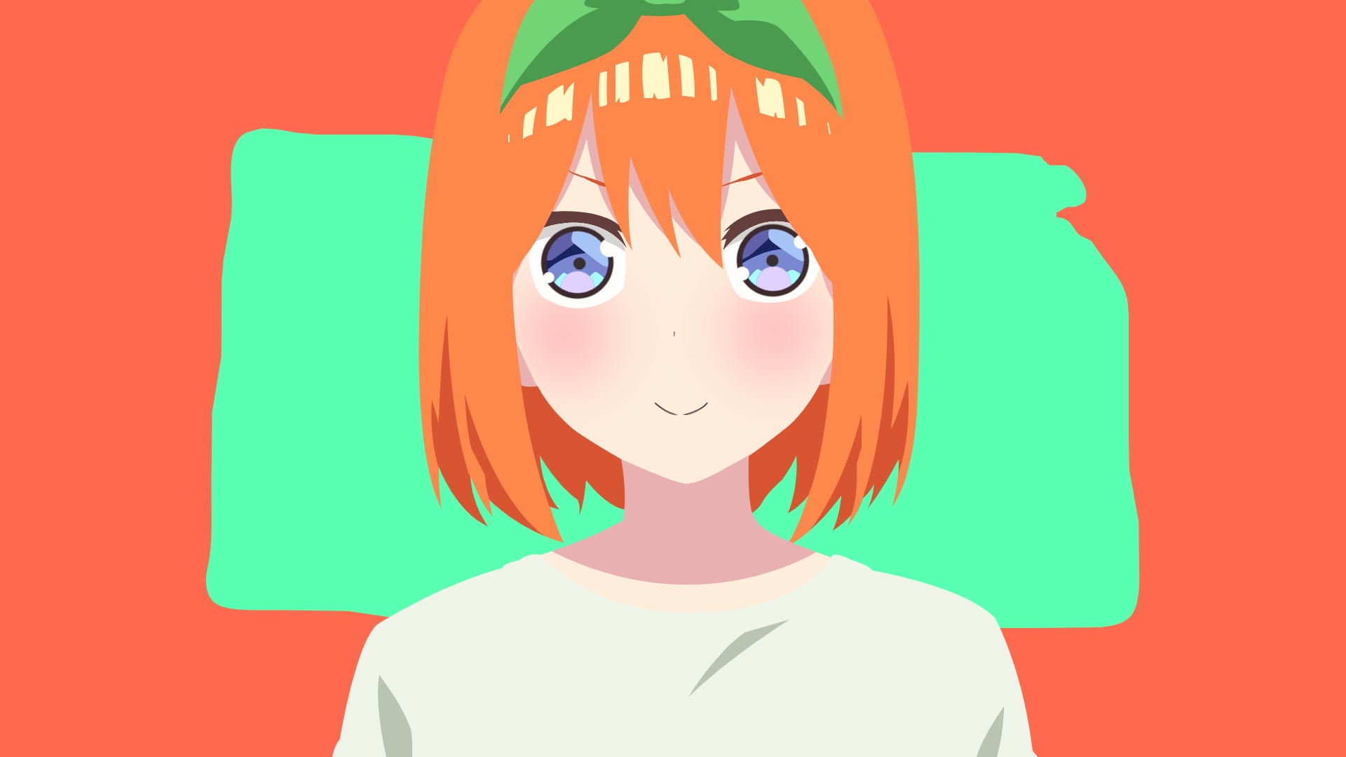 Nakano Yotsuba from 5-toubun no Hanayome, minimalist art HD Wallpaper