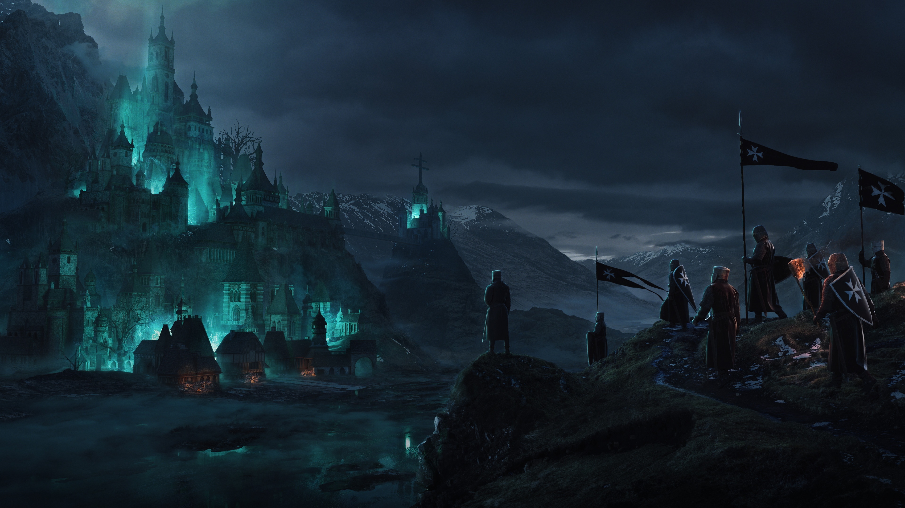 4K Fantasy Art of Teutonic Order Crusaders HD Wallpaper