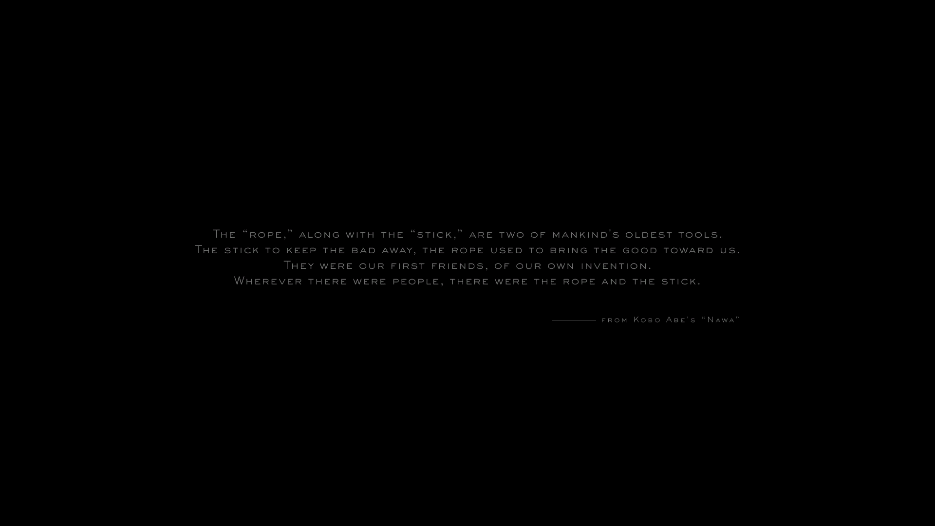 Quote from Kobo Abe's "Nawa" in Death Stranding HD Wallpaper