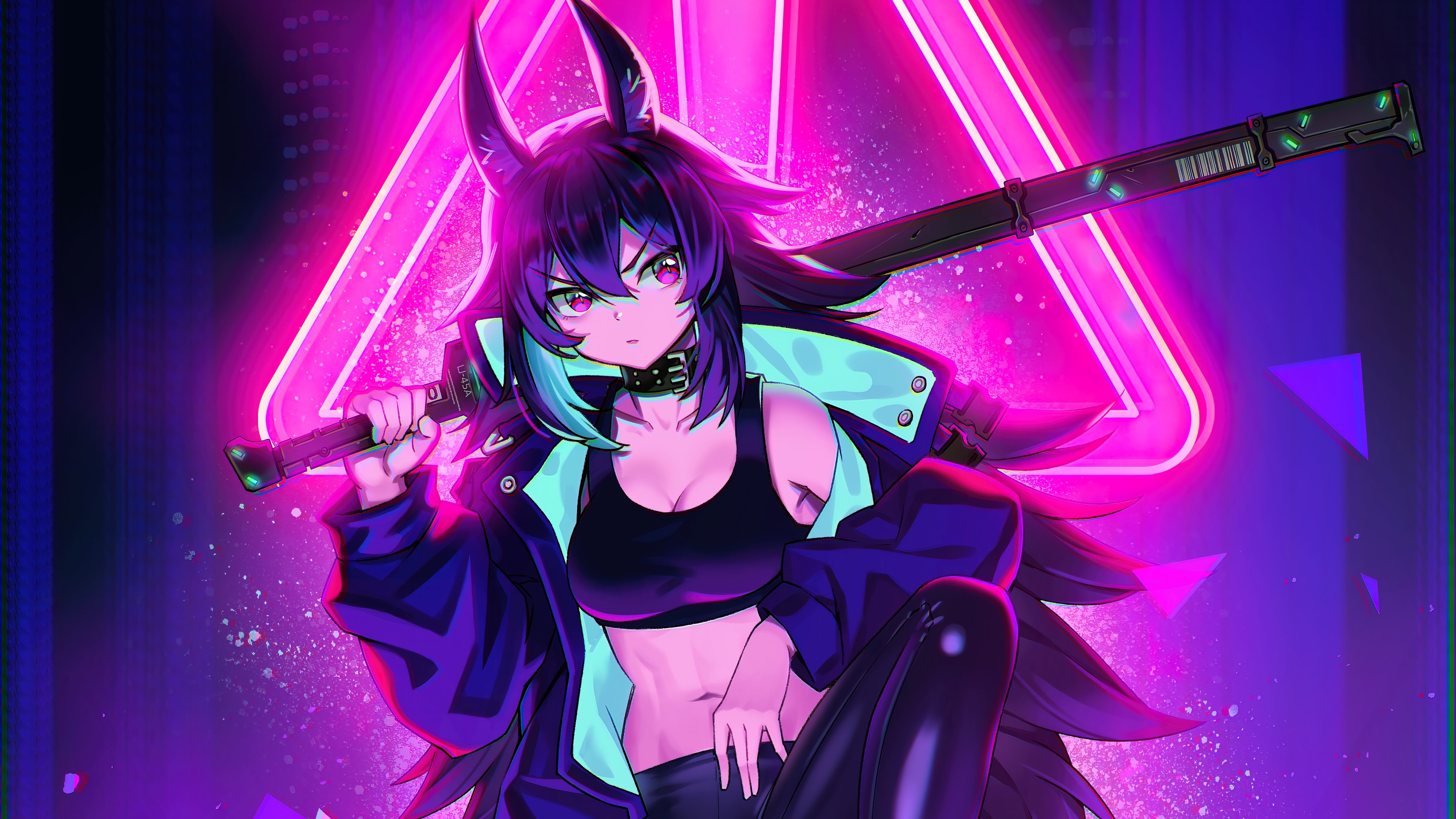 4K Arknights Amiya with Katana HD Wallpaper