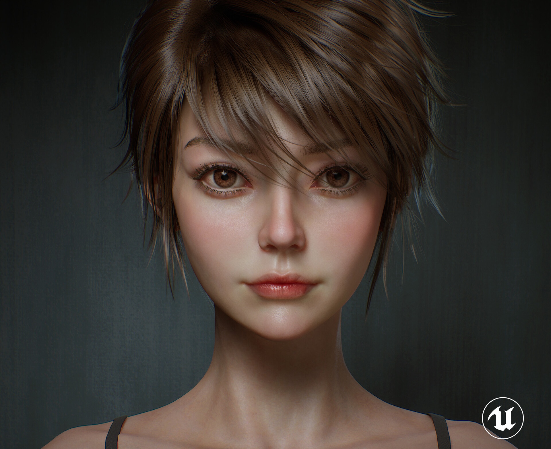 Digital art of a woman's face HD Wallpaper
