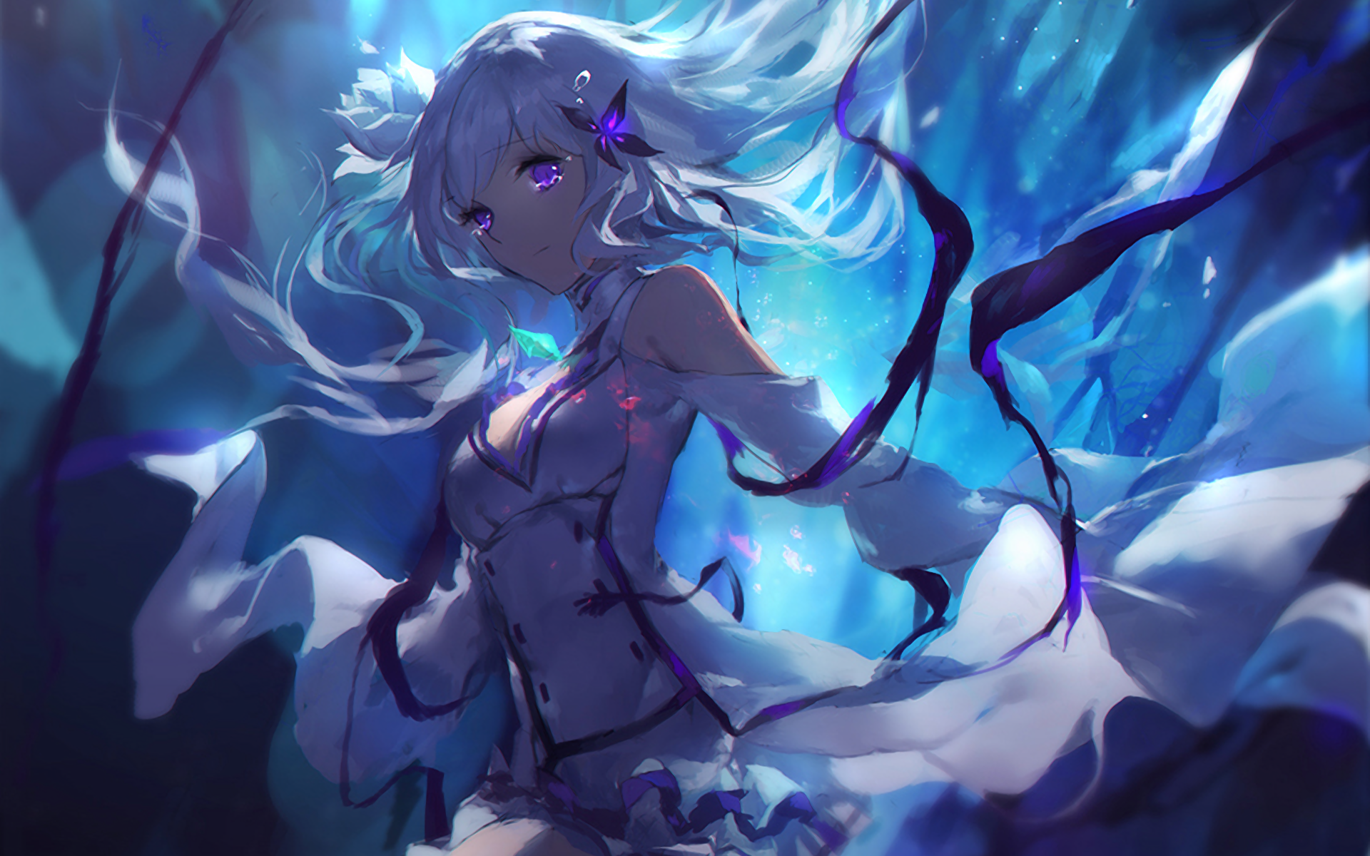 Emilia from Re:Zero Kara Hajimeru Isekai Seikatsu HD Wallpaper