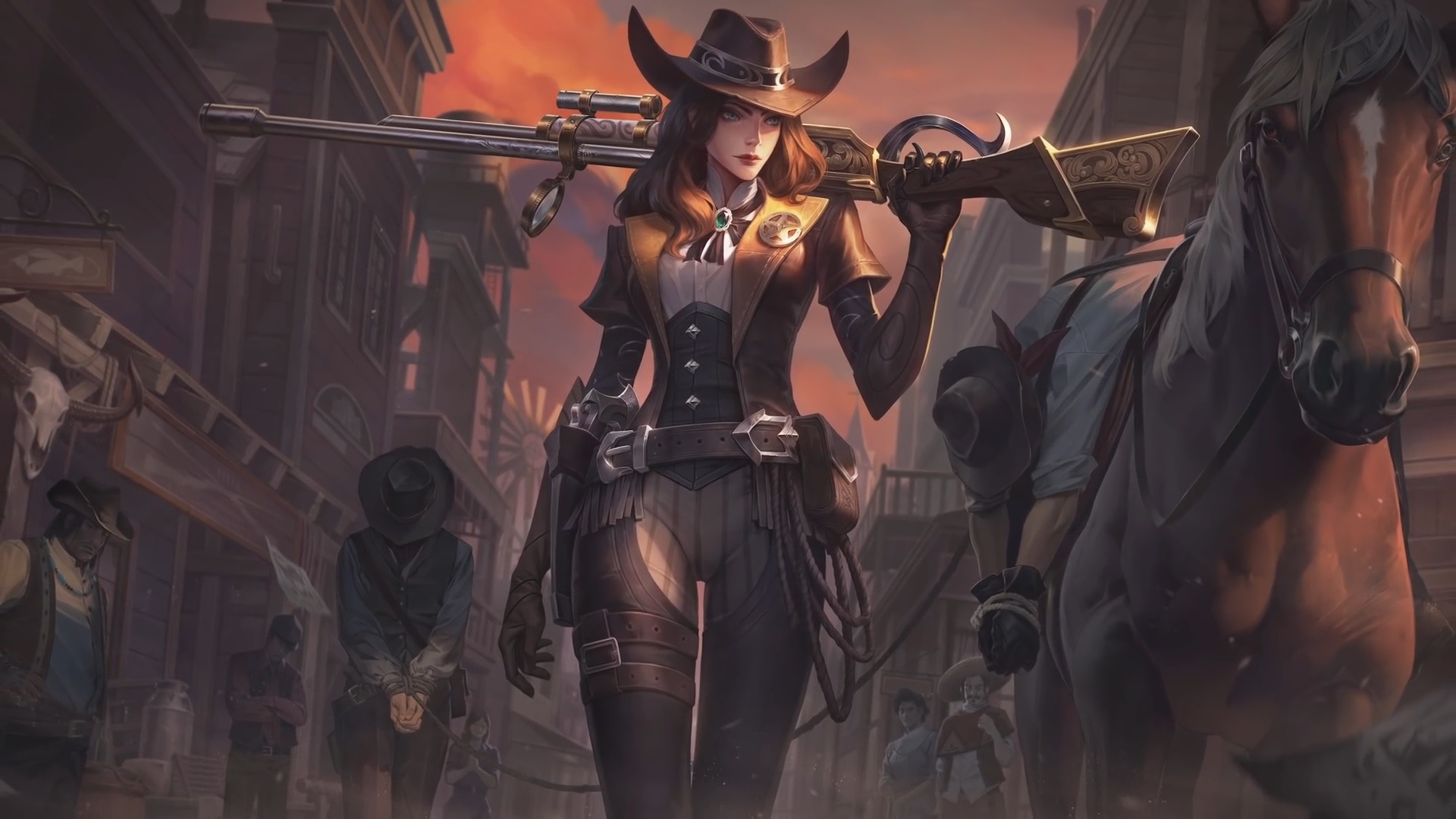 Caitlyn the Sheriff of Piltover in League of Legends HD Wallpaper