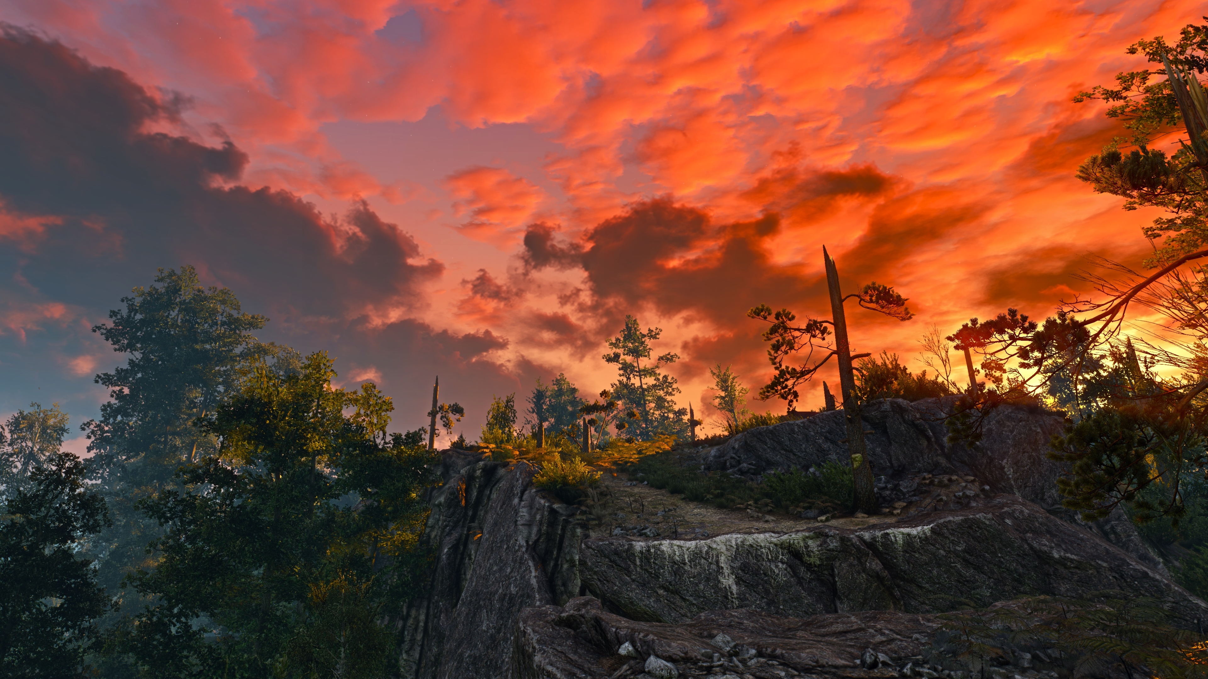 The Witcher 3: Wild Hunt 4K Sunset Landscape HD Wallpaper